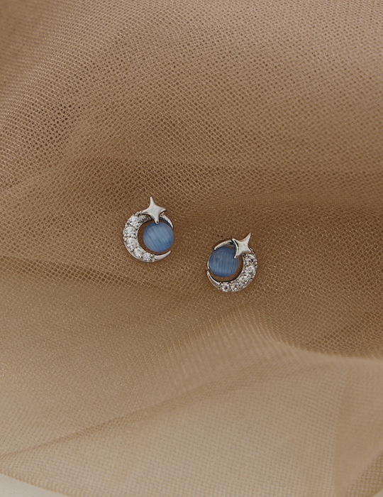 璀璨星球。針式耳環