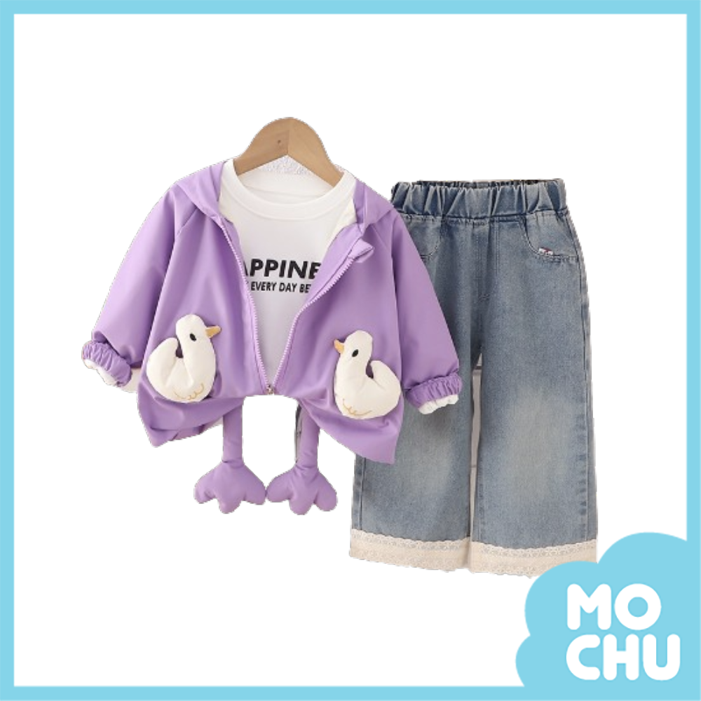 立體小鴨外套三件組套裝(三色)