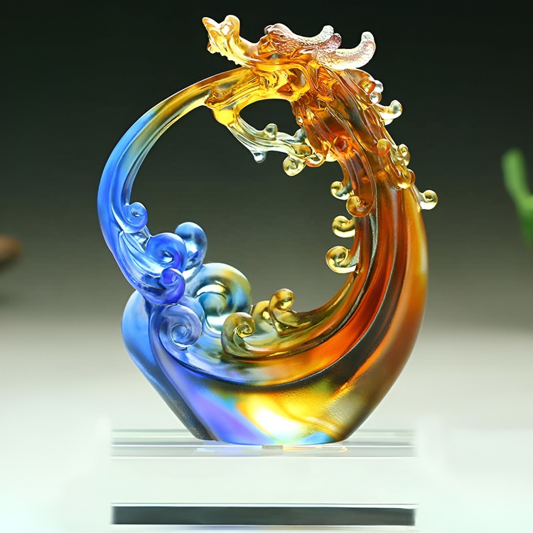 鹿港窯禮品館｜琉璃擺件 祥龍騰飛行天下 開運首選商務禮品推薦