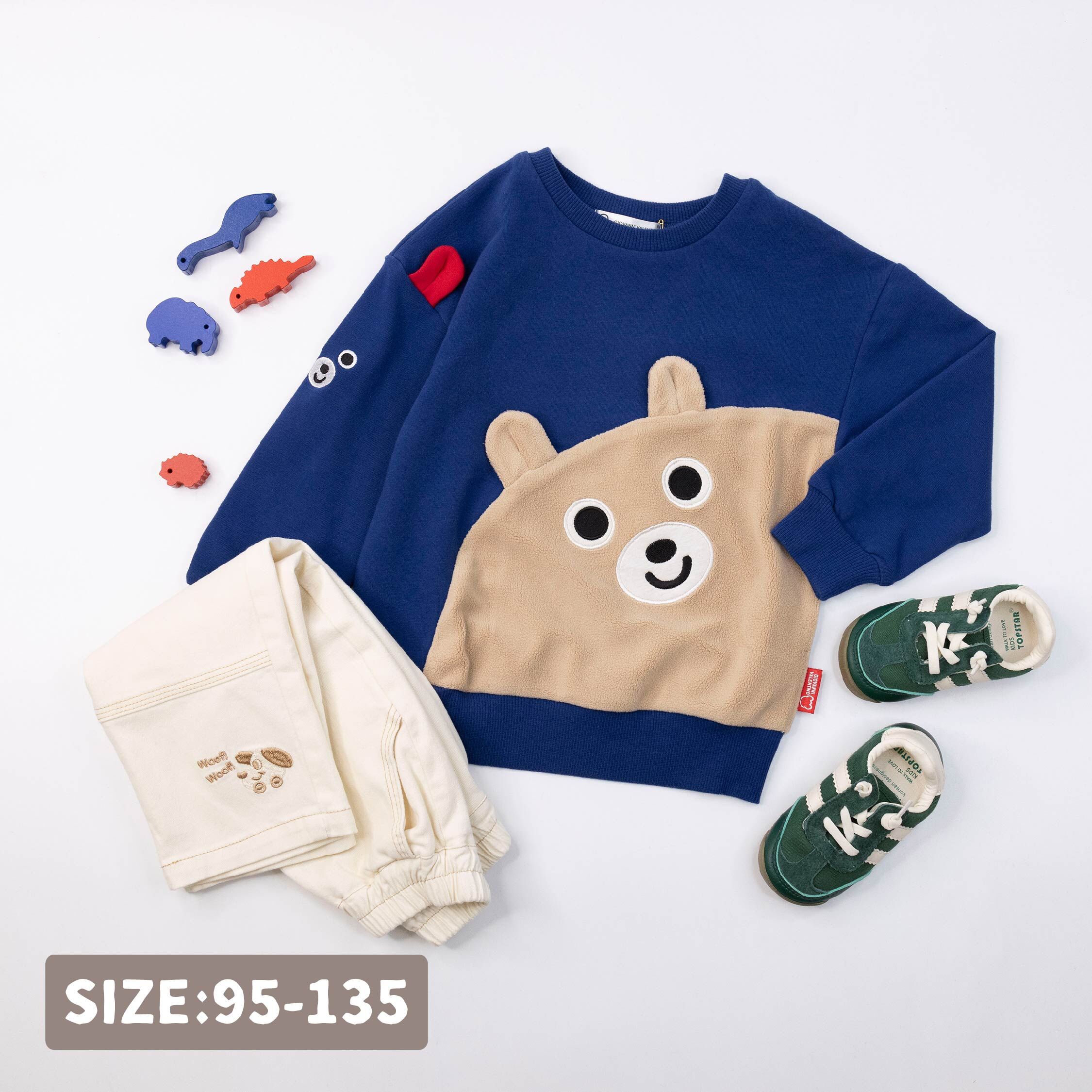 范侖鐵諾【52516】可愛短絨熊熊立體耳朵造型上衣