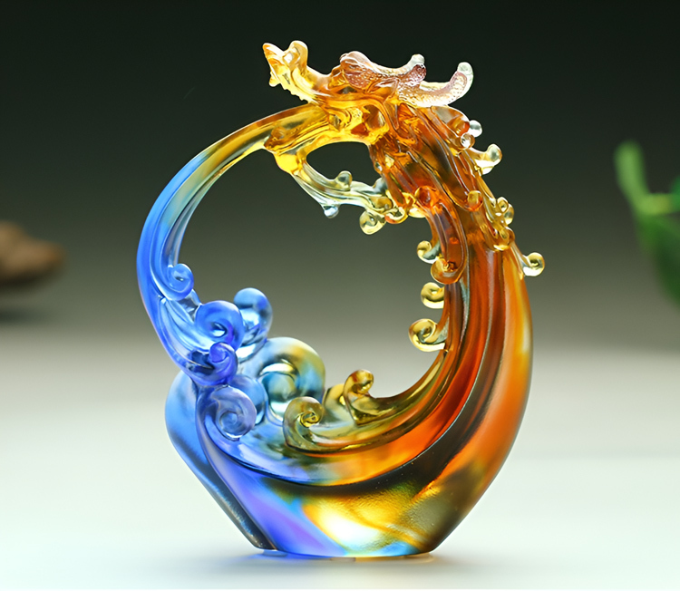 鹿港窯禮品館｜琉璃擺件 祥龍騰飛行天下 開運首選商務禮品推薦