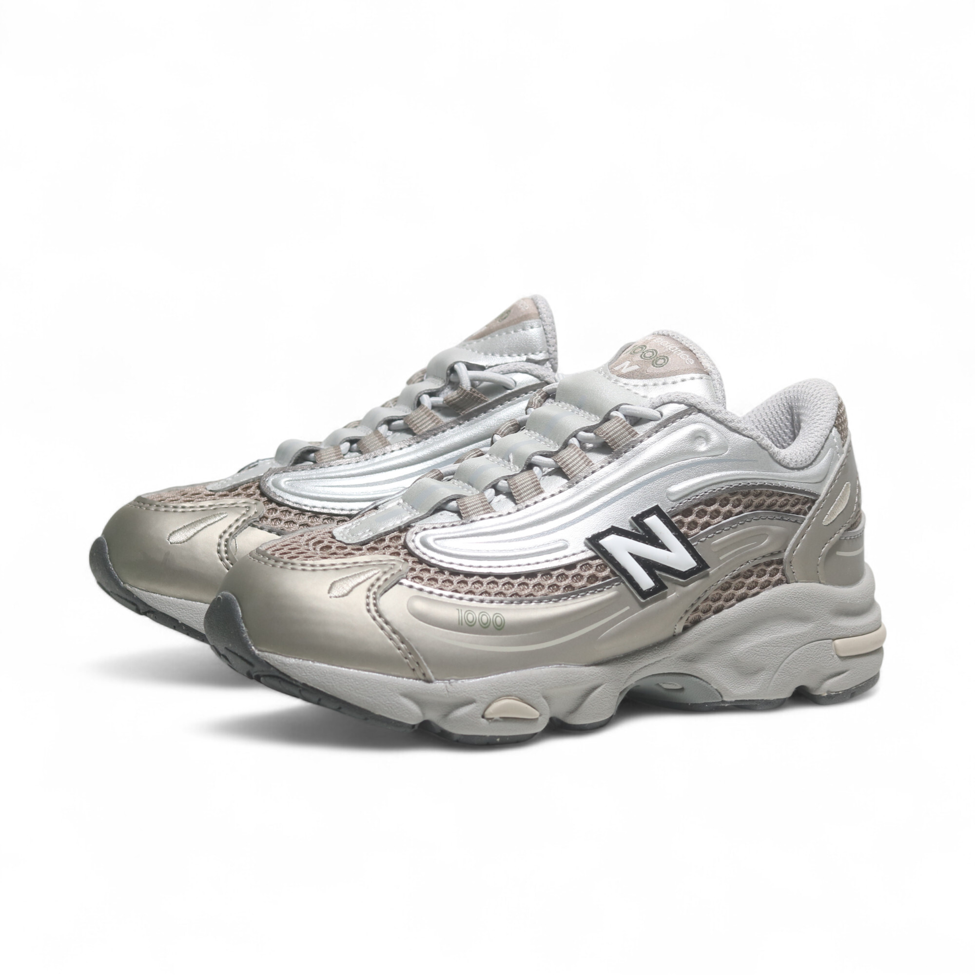 NEW BALANCE 童鞋 M1000 金屬銀棕 鬆緊帶 親子款 中童 PV1000NK