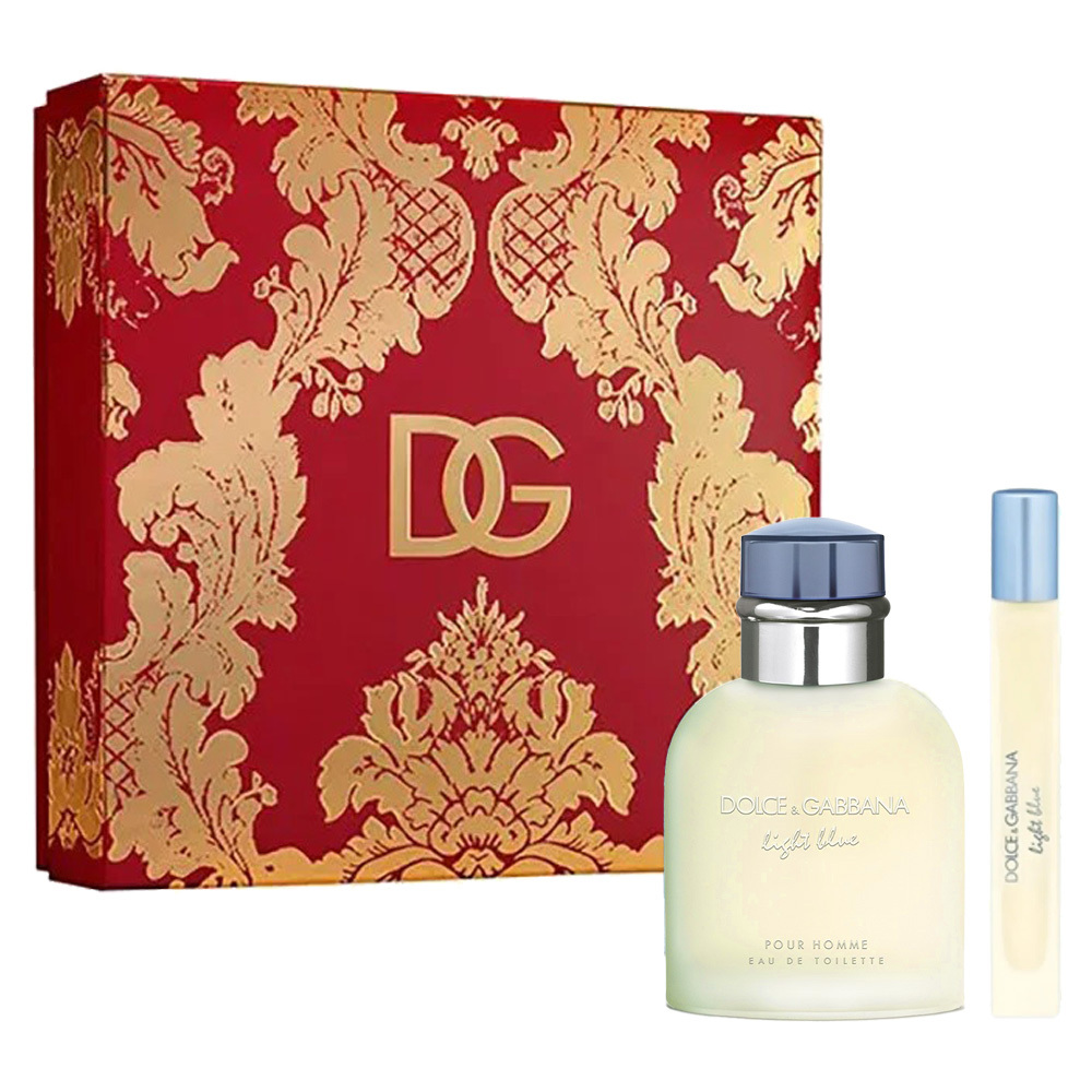 DOLCE & GABBANA D&G LIGHT BLUE 淺藍男性淡香水 金耀禮盒 (125ml+10ml)