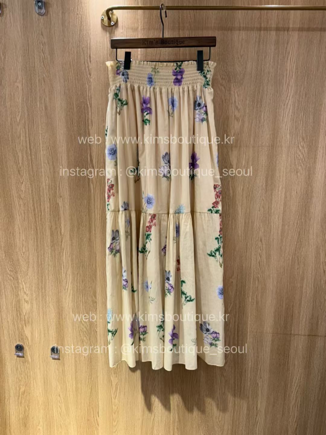 KM5011 度假風碎花橡筋腰半身裙