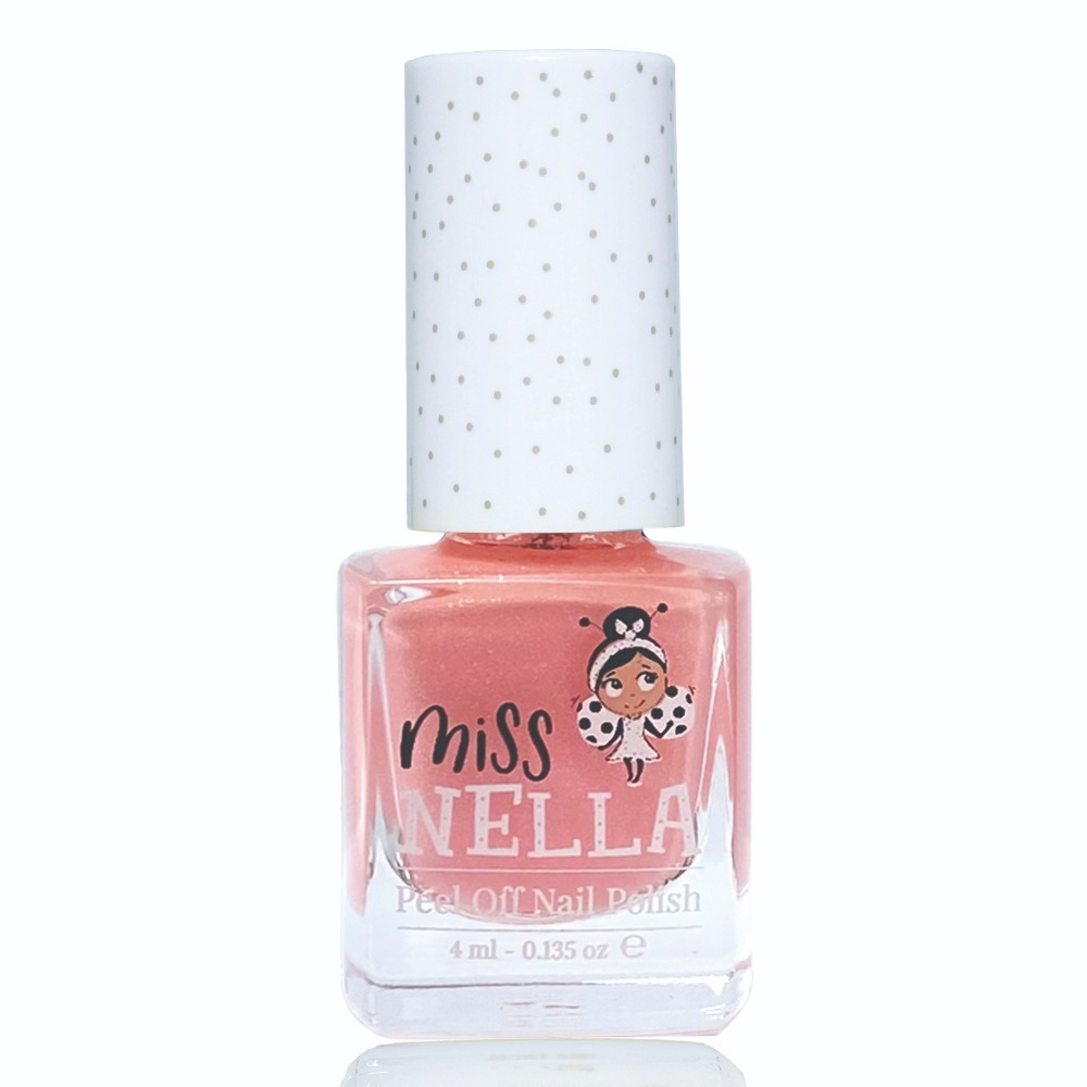 Miss Nella 兒童水性可撕式安全指甲油 - 閃閃水蜜桃雪綿冰 MN34