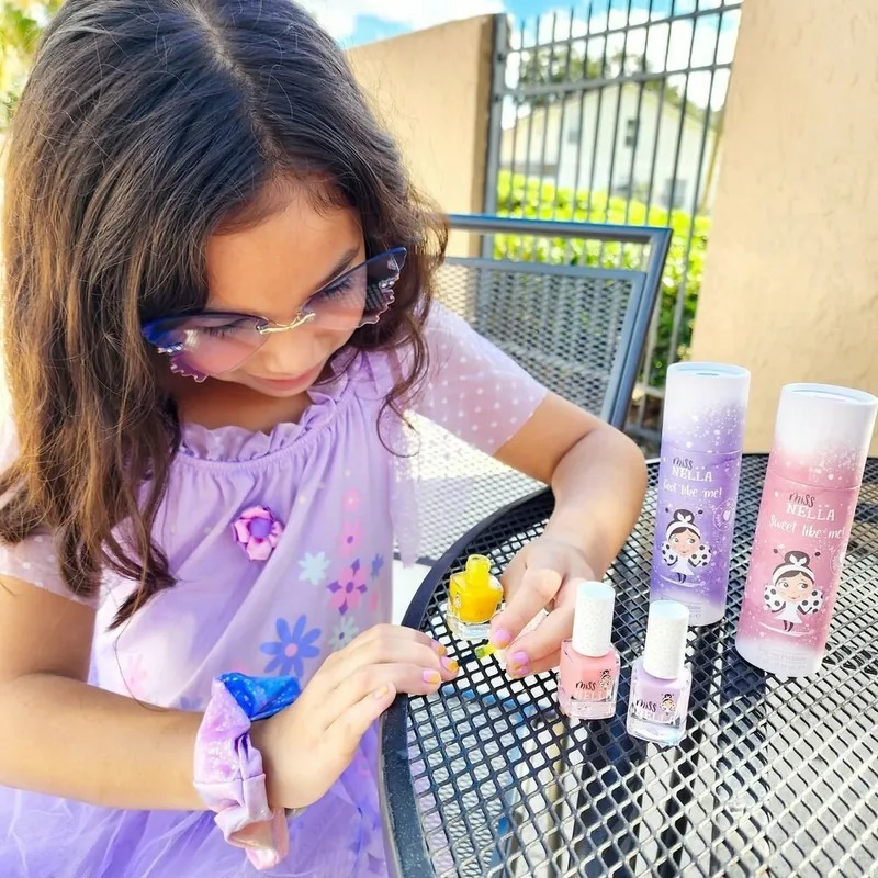 Miss Nella 兒童水性可撕式安全指甲油 - 閃閃香蕉船聖代 MN35