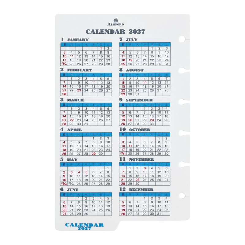 MINI6／2026年曆隔板（雙面）