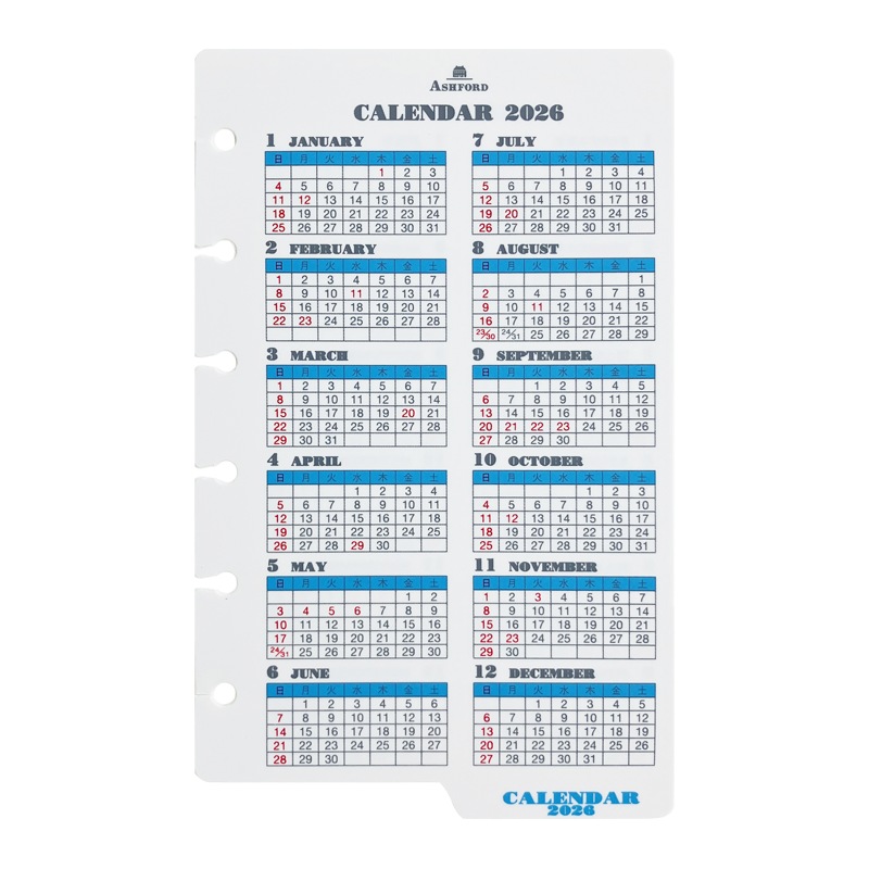 MINI6／2026年曆隔板（雙面）
