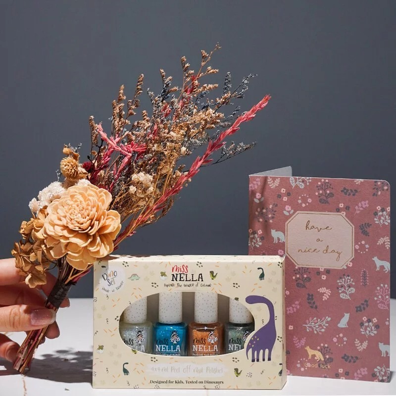 Miss Nella 兒童水性可撕式安全指甲油-夢幻星湖4入組