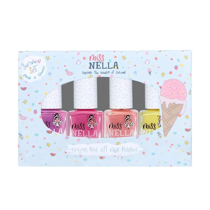 Miss Nella 兒童水性可撕式安全指甲油-繽紛夏日4入組