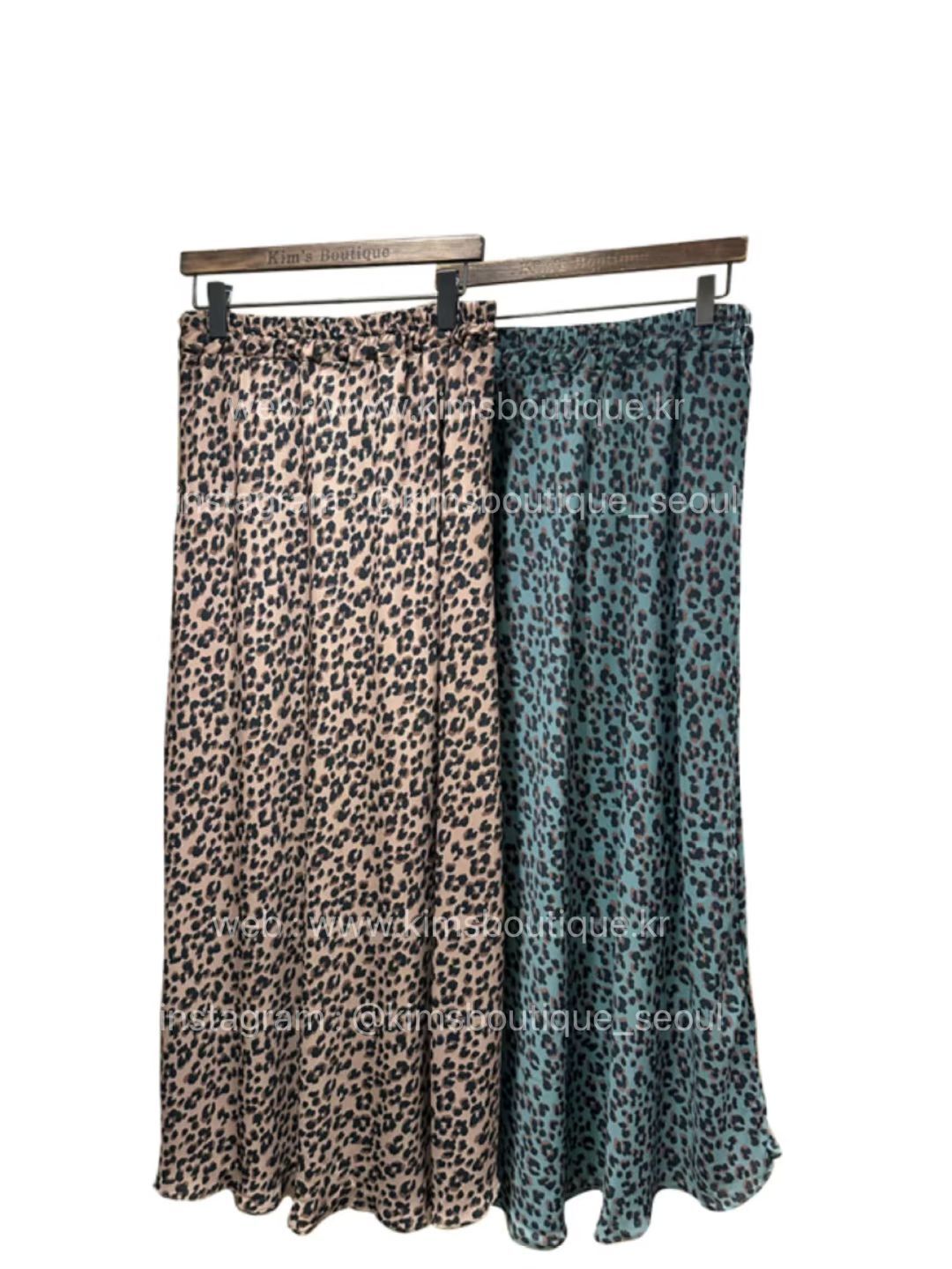 KM5021 個性豹紋高腰半身裙