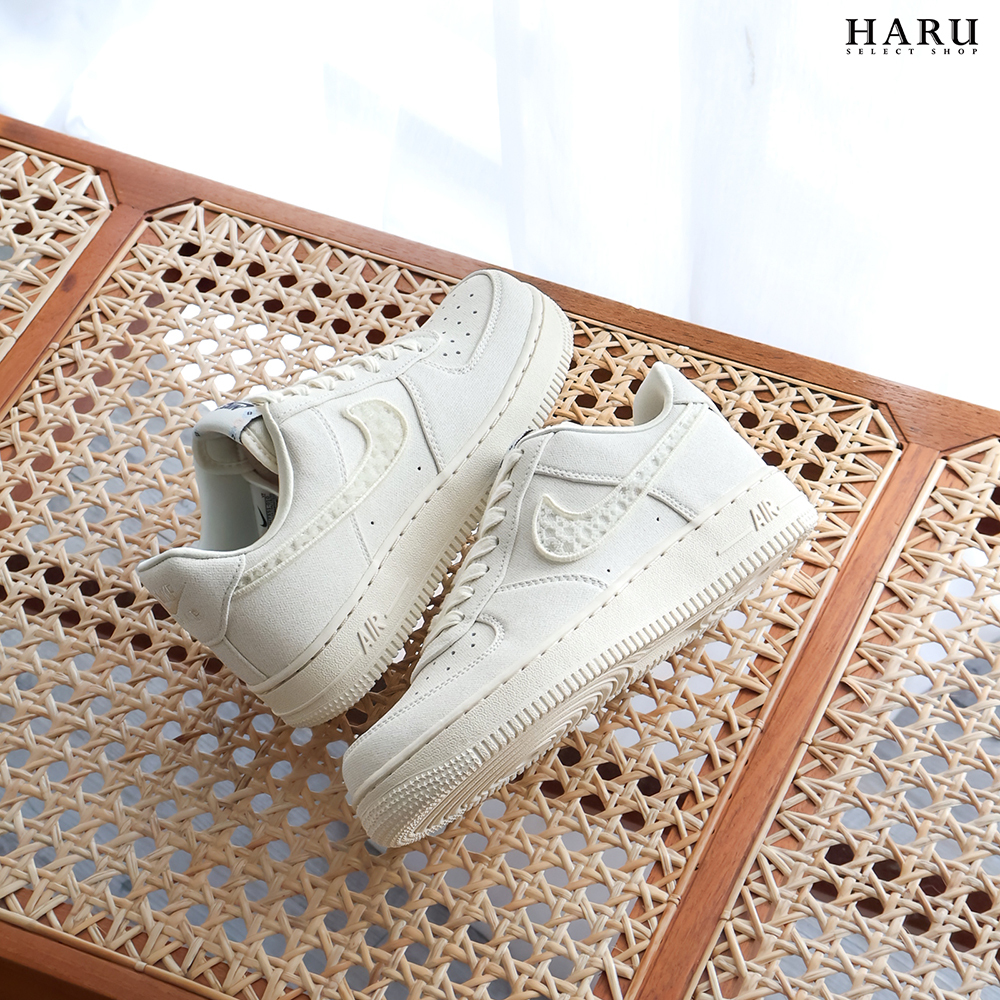 NIKE Wmns Air Force 1 07 LX Aztec 女鞋 阿茲特克 米白蕾絲 奶油絲綢奶白色小香風 IH7351-010