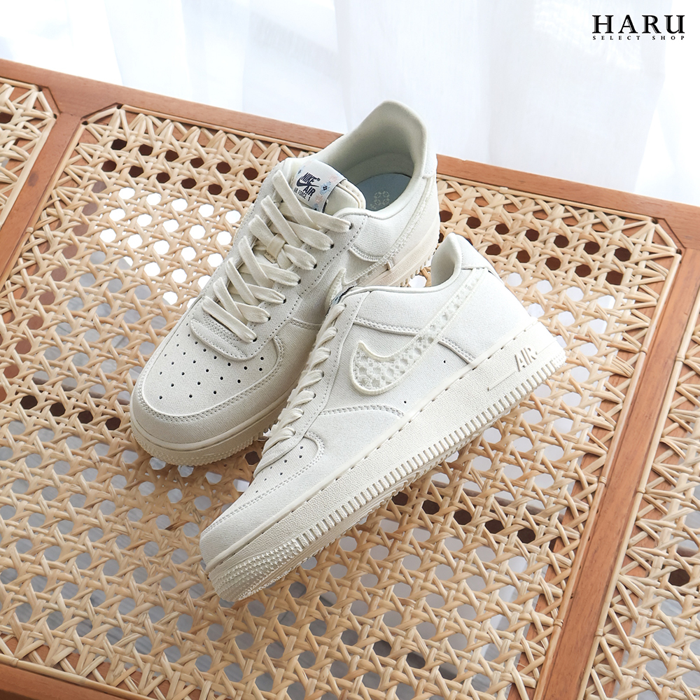 NIKE Wmns Air Force 1 07 LX Aztec 女鞋 阿茲特克 米白蕾絲 奶油絲綢奶白色小香風 IH7351-010