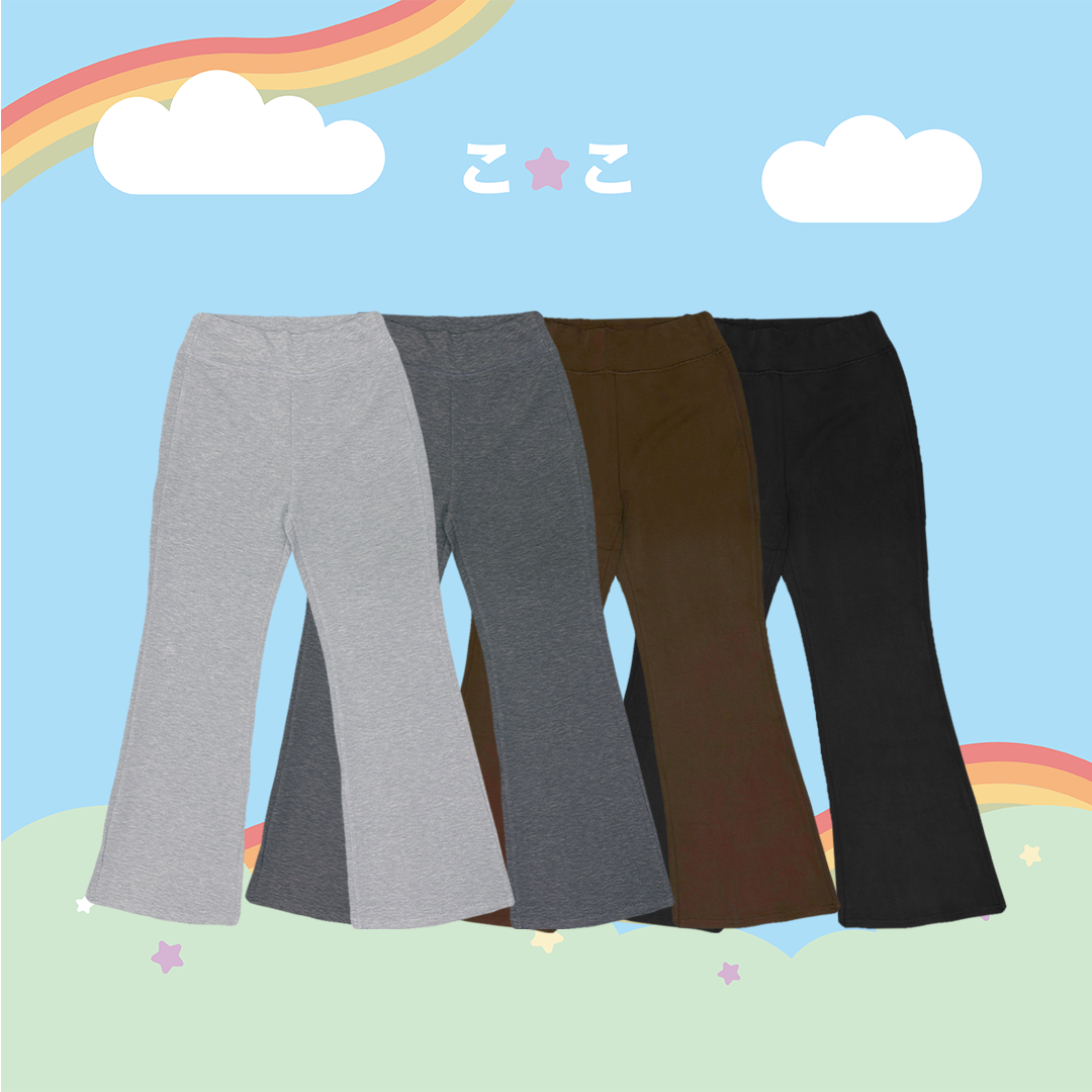 こ♡こ 長腿彈性微喇叭褲