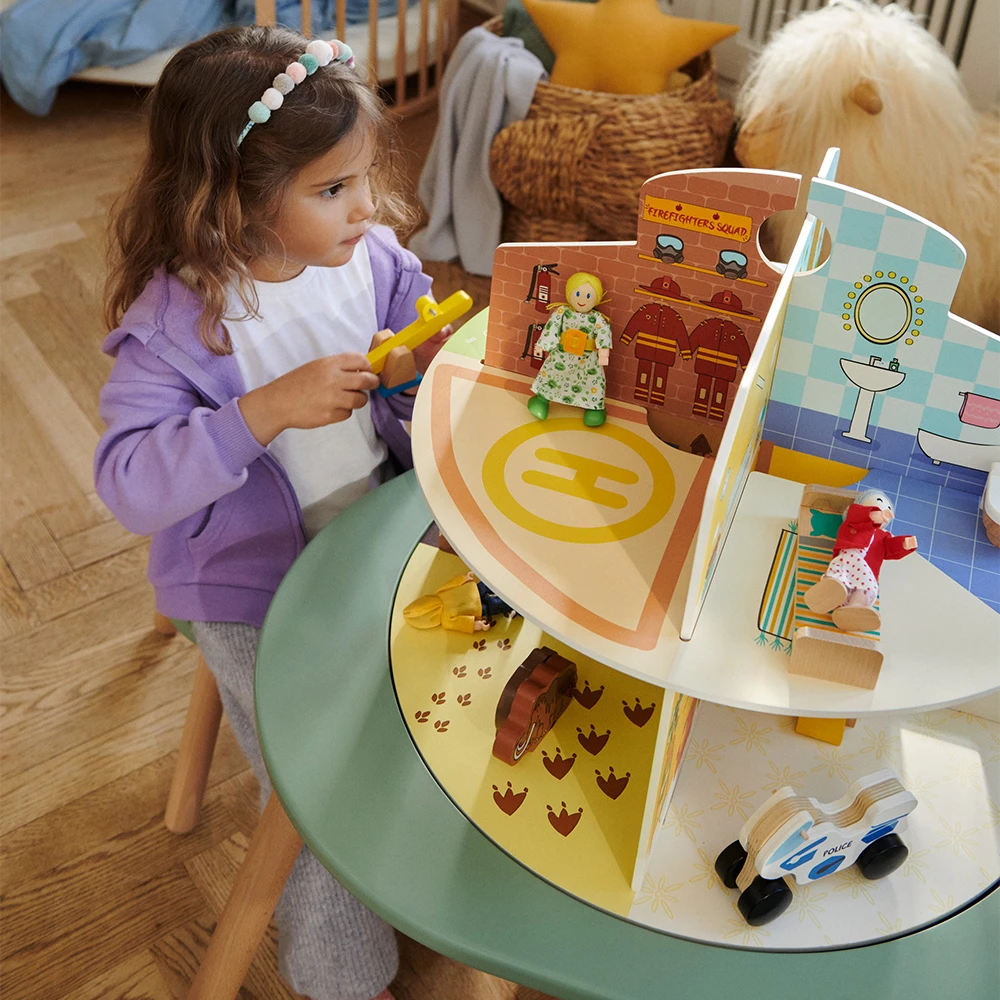 Stokke–MUTable 雙層遊戲塔,木製公仔屋,開放式遊戲設計,8個場景讓孩童發揮想像力