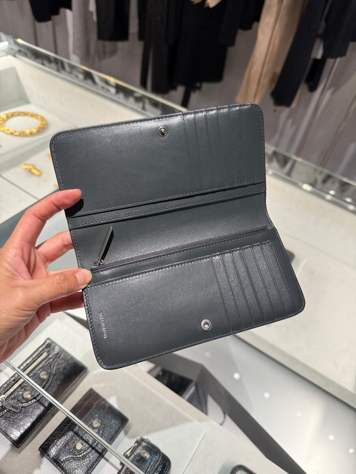 Balenciaga Monaco Long Wallet Steel Grey 765428