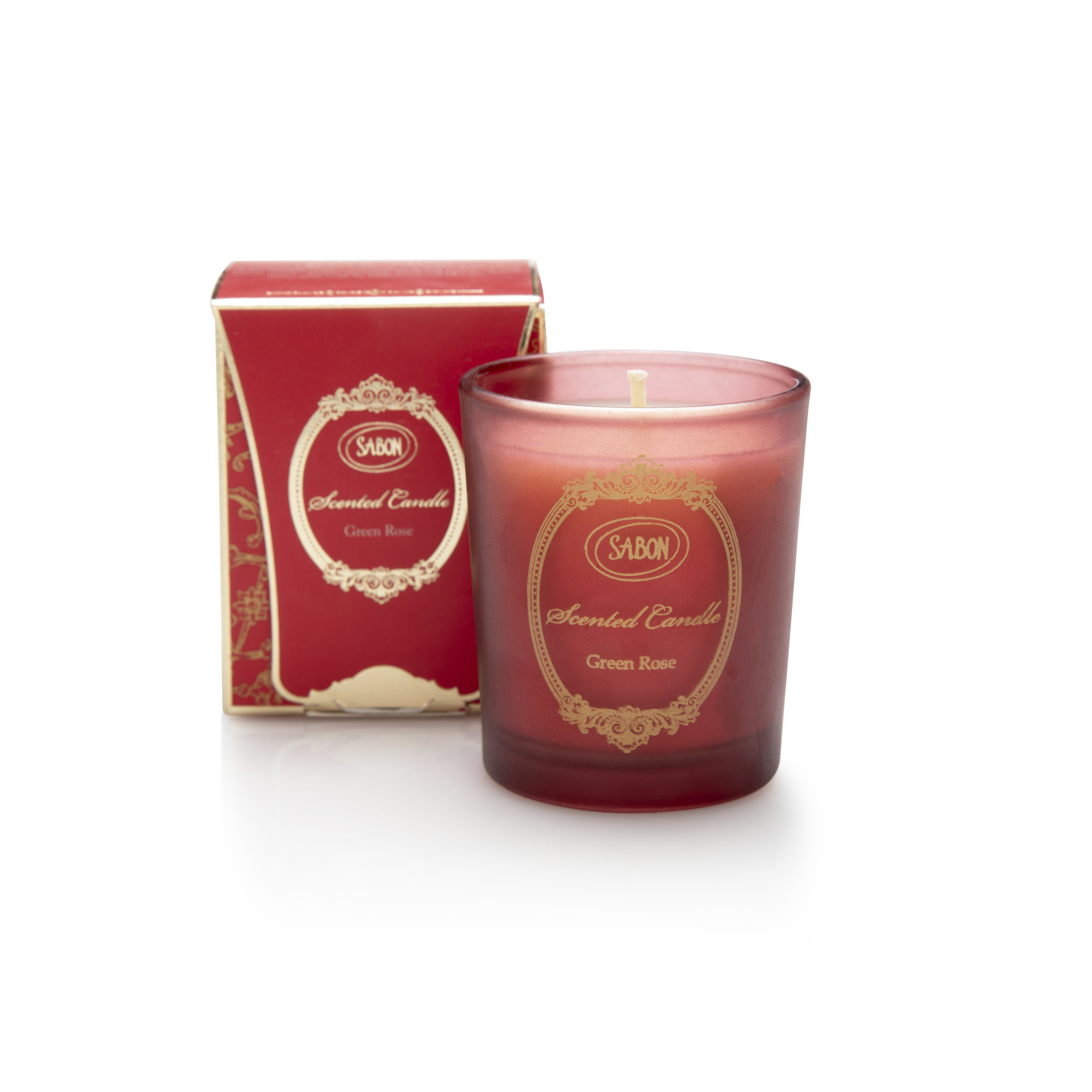 綠玫瑰玻璃蠟燭60g