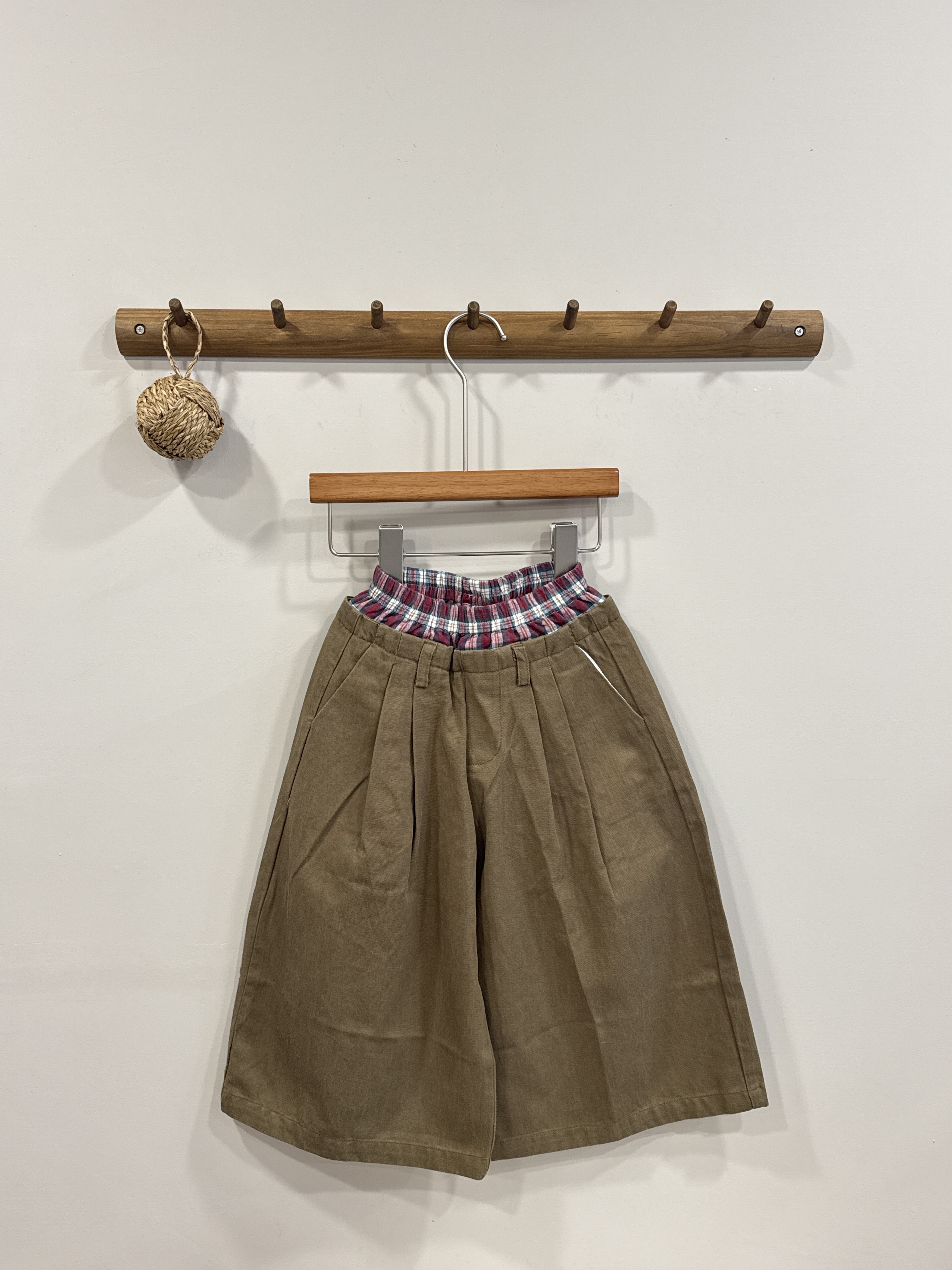 A02965格子拼接寬褲