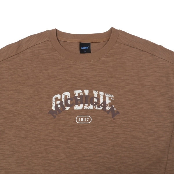 NCAA 短T 卡其 密西根 拼接 短袖 中性 7525100332