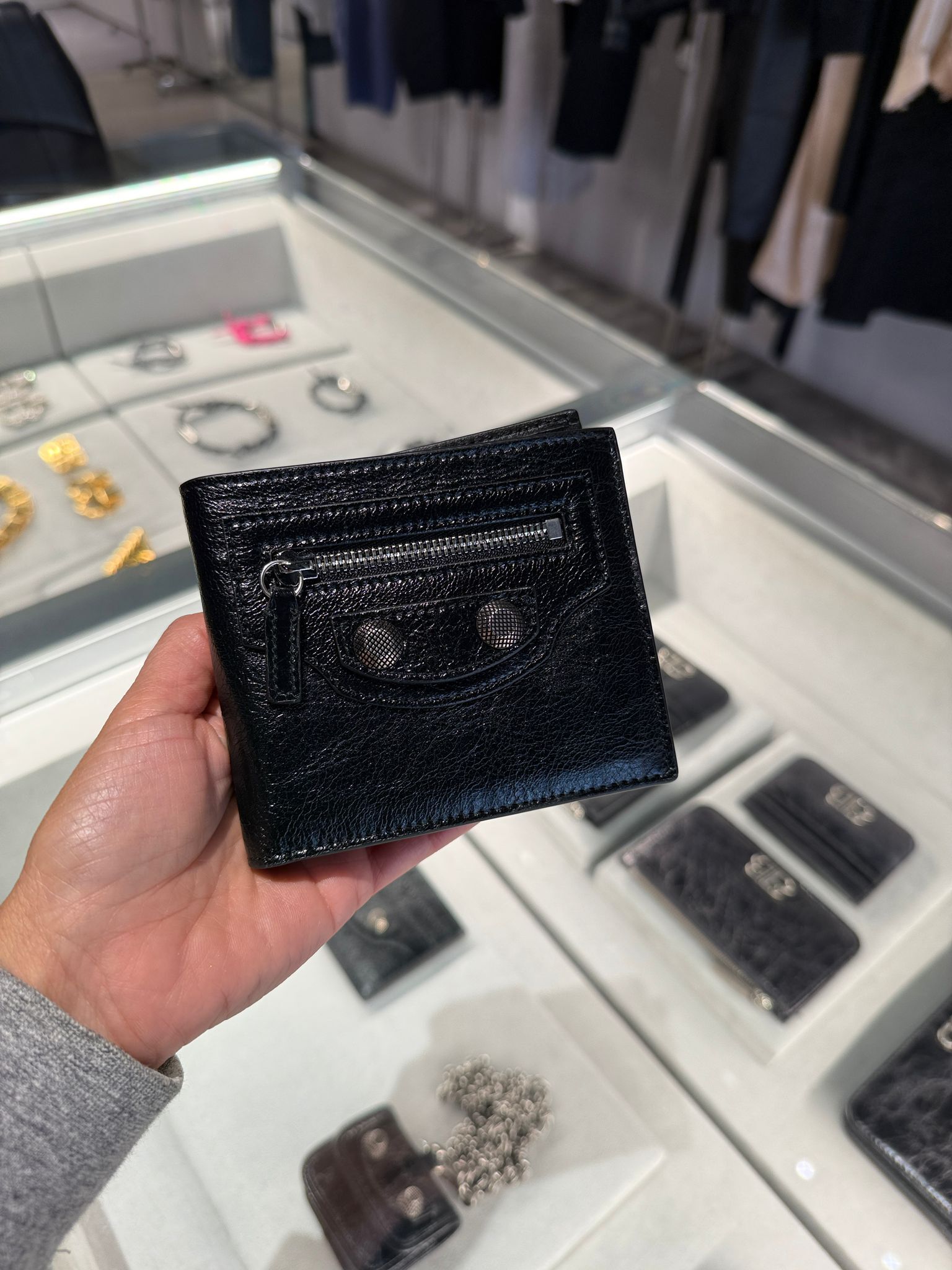 Balenciaga Le Cagole Square Folded Wallet Black 763392