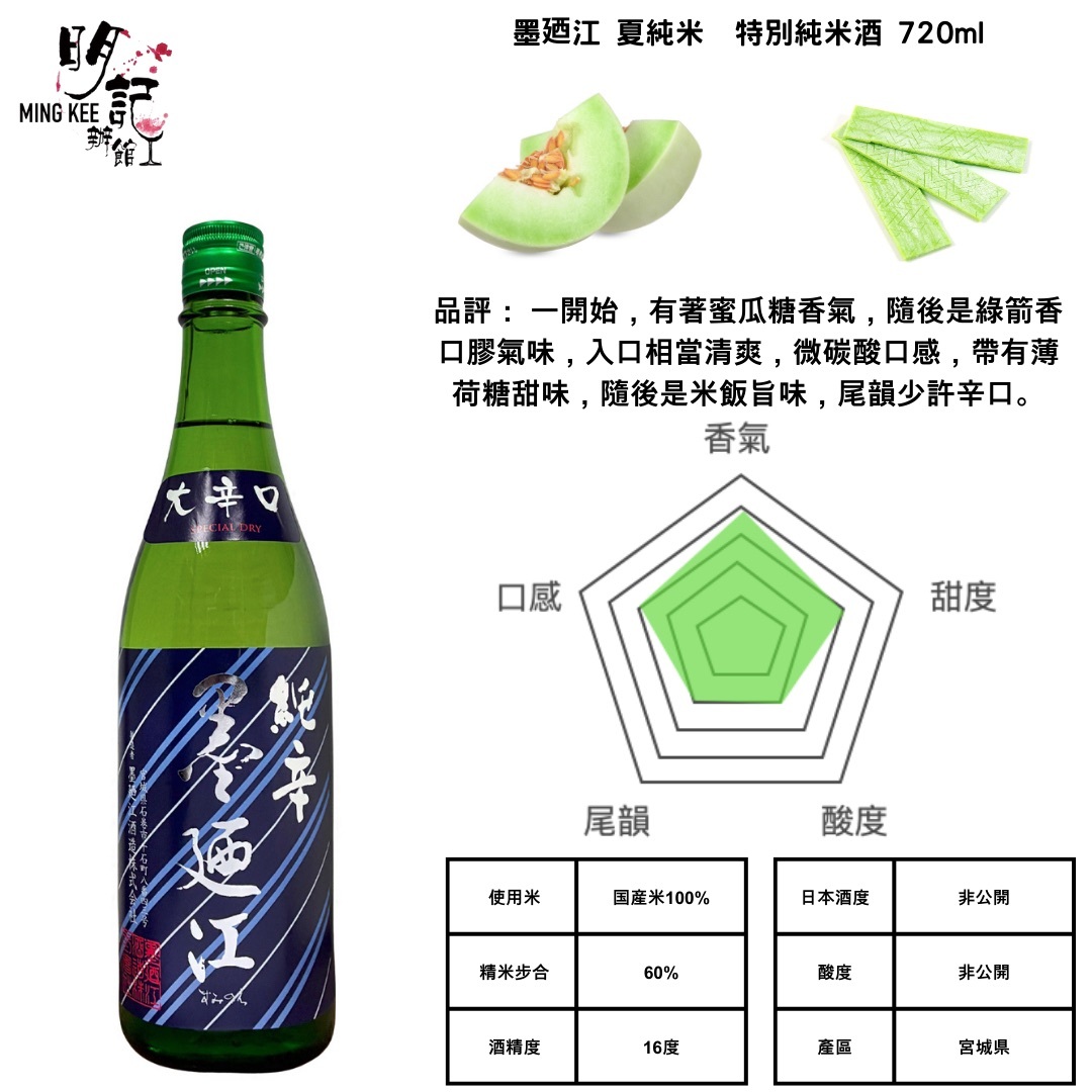 墨廼江 夏純米 大辛口 720ml
