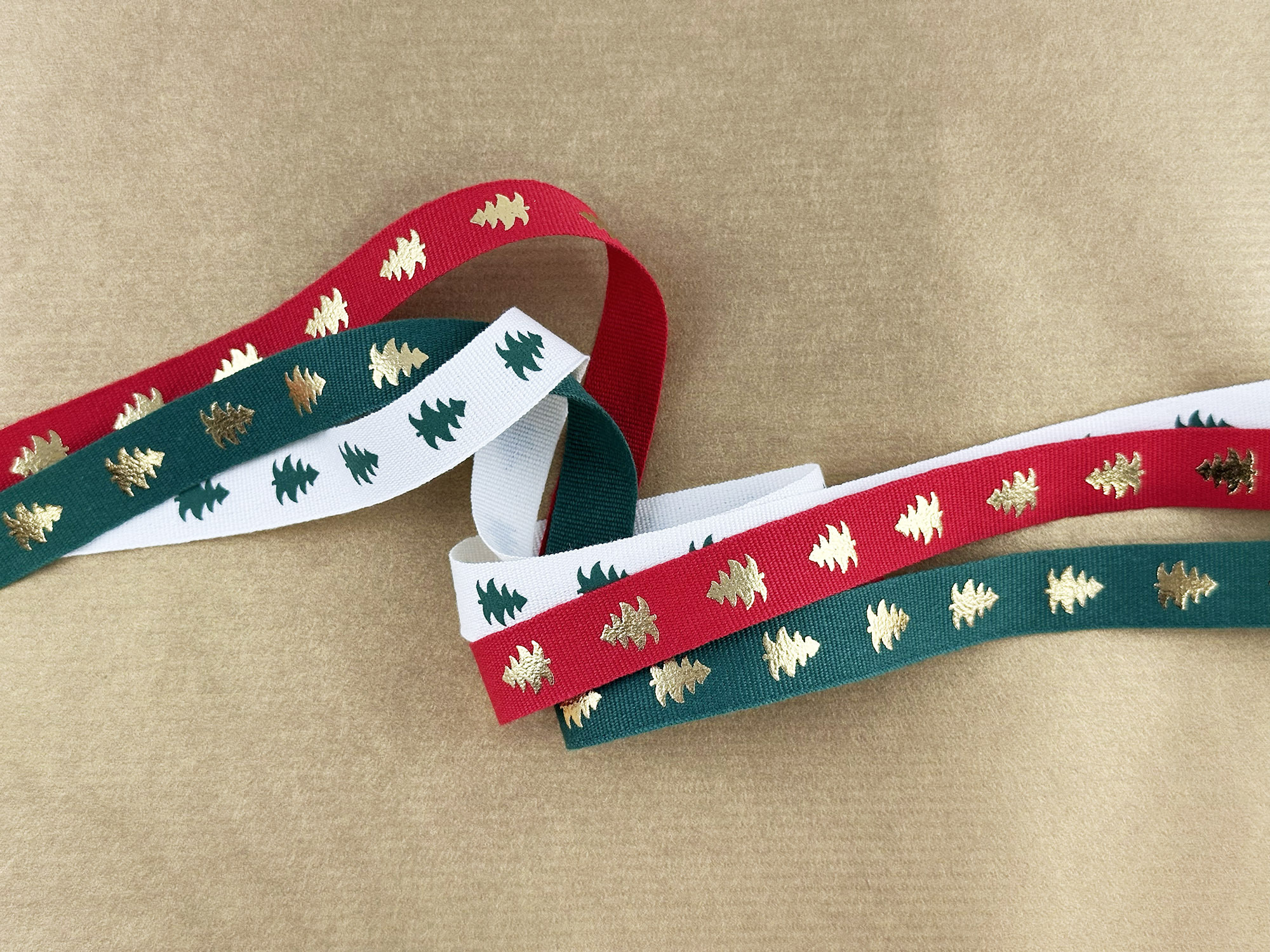 聖誕松之森/純棉緞帶/三款色系/15mm
