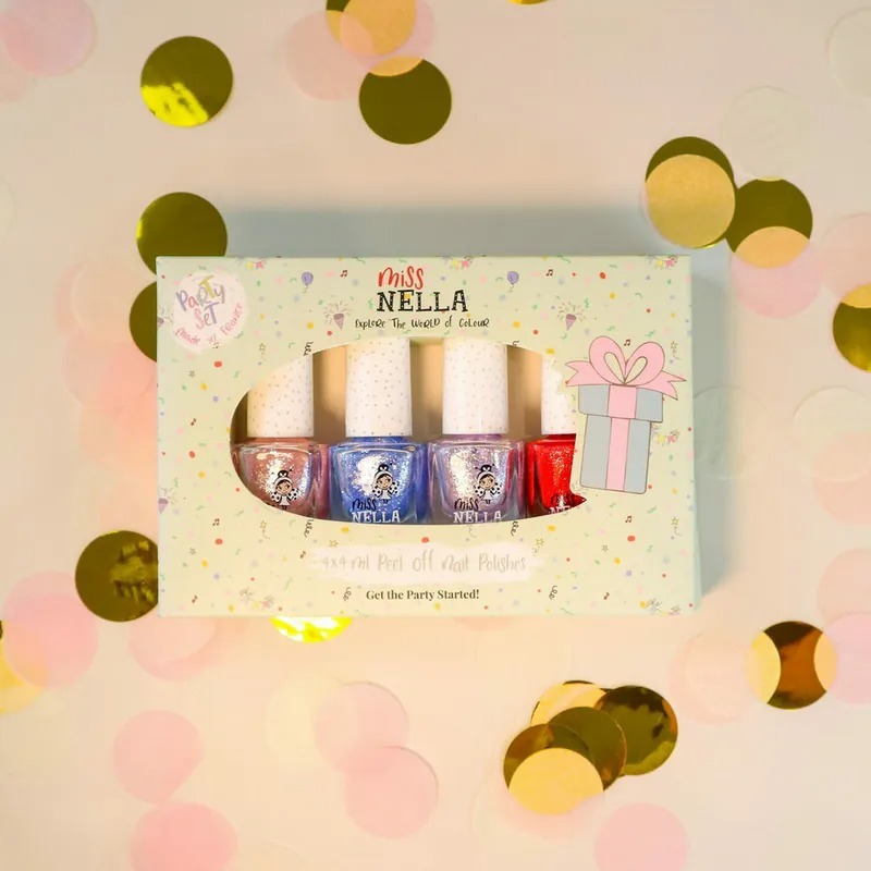 Miss Nella 兒童水性可撕式安全指甲油-夏祭花火4入組