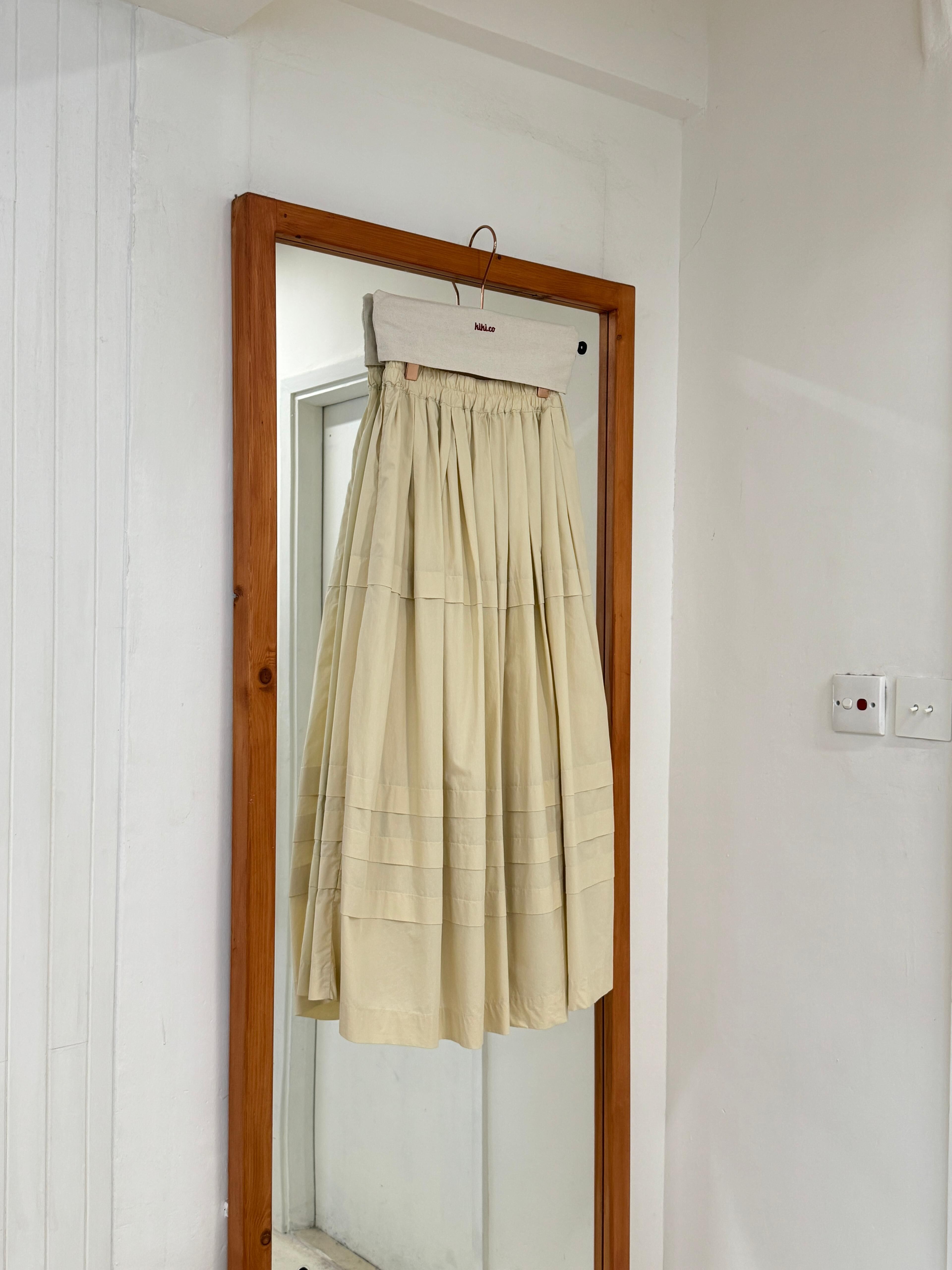 車線打褶橡筋半裙