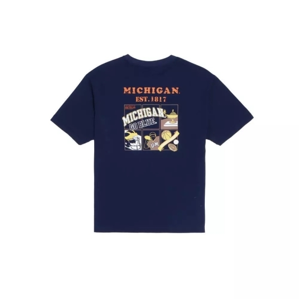 NCAA 短T 深藍 落肩 印花 涼感 短袖 中性 7525100580