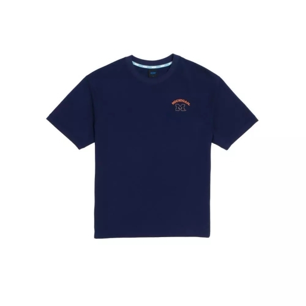 NCAA 短T 深藍 落肩 印花 涼感 短袖 中性 7525100580