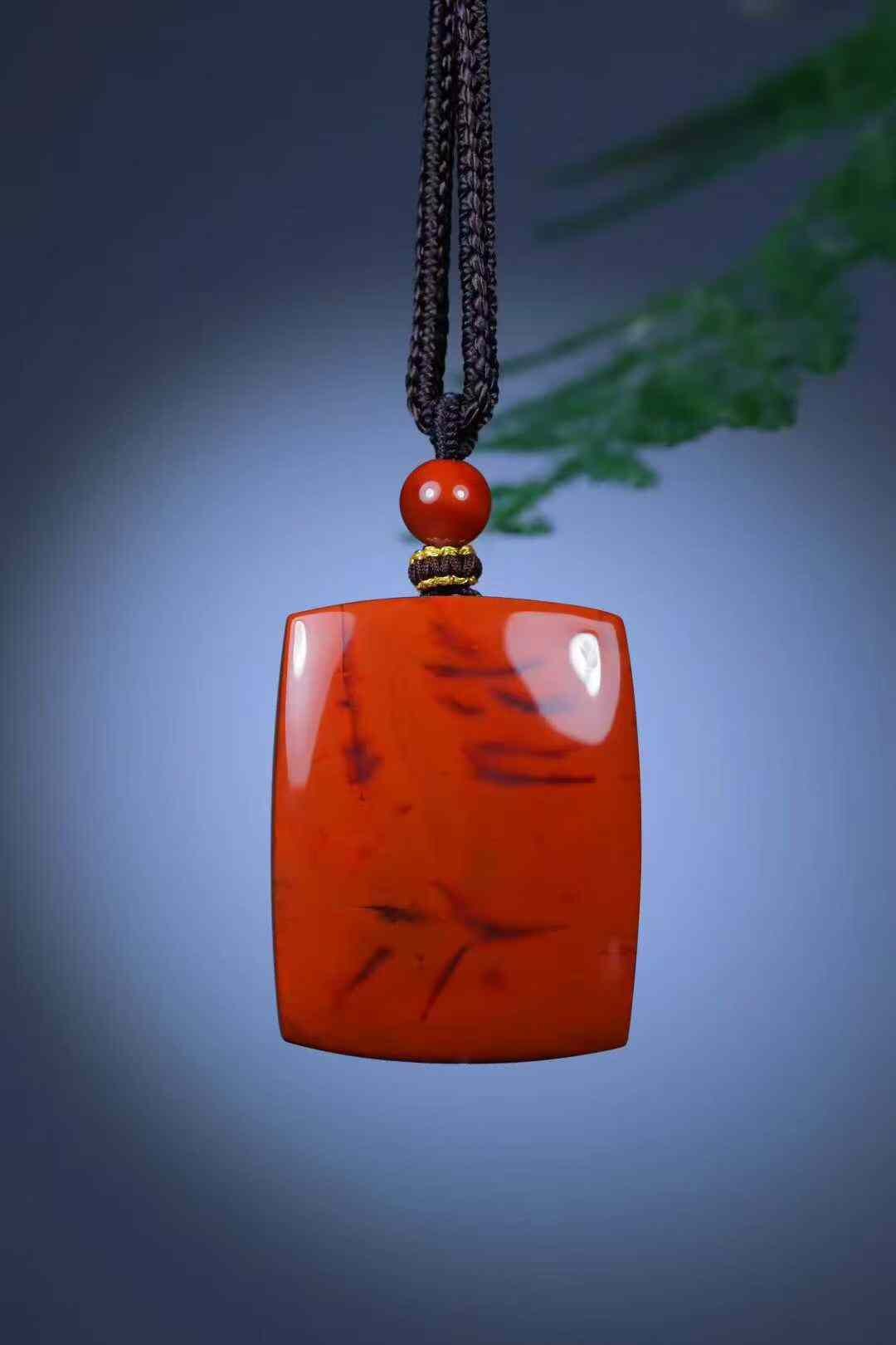 南紅平安無事牌,天然南紅瑪瑙