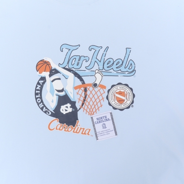 NCAA 短T 淺藍 北卡 球員印花 休閒短袖 T恤 中性 7525101381