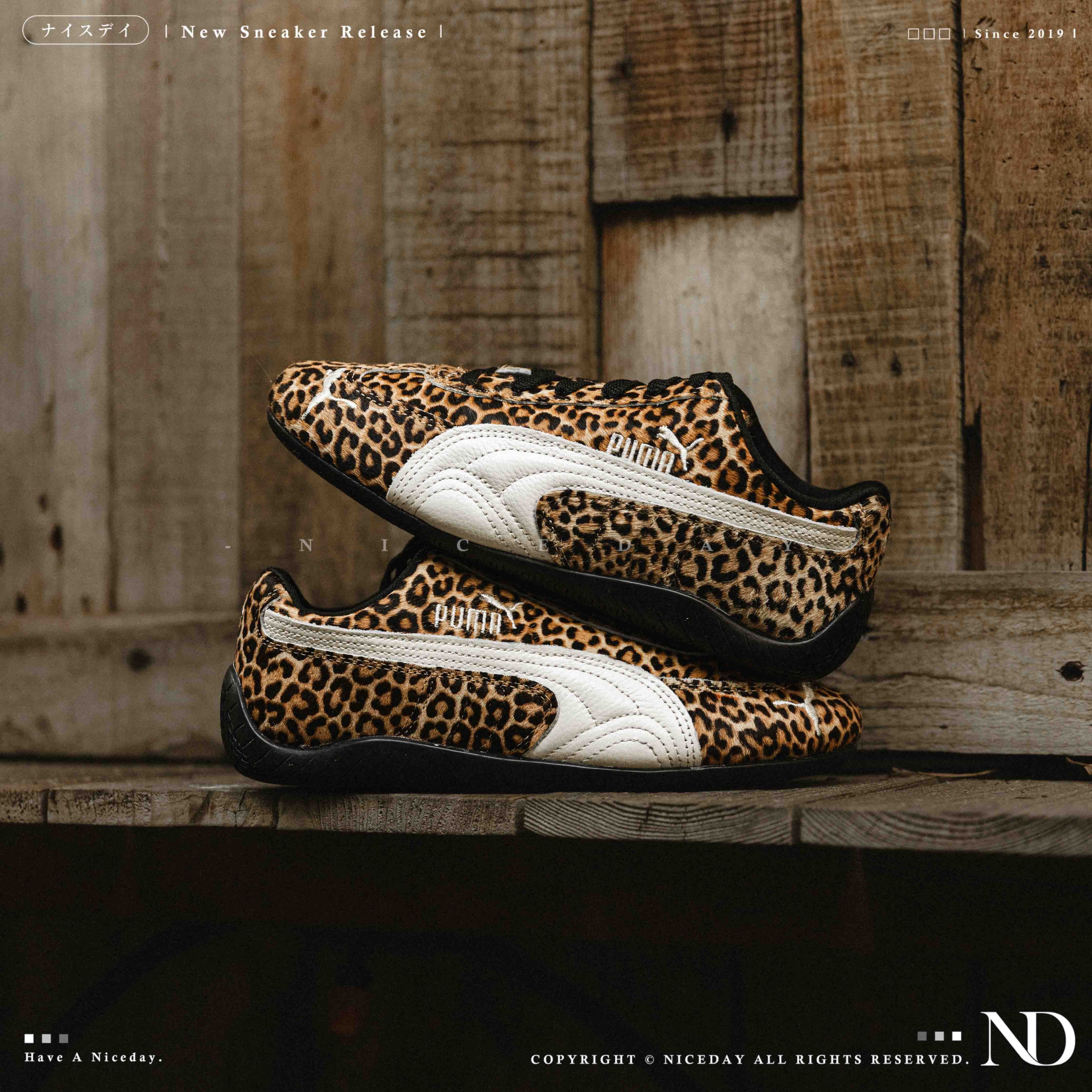 NICEDAY 現貨 Puma Speedcat OG Print 豹紋 豹 棕色 絨毛 薄底 賽車鞋 女款 406394-01