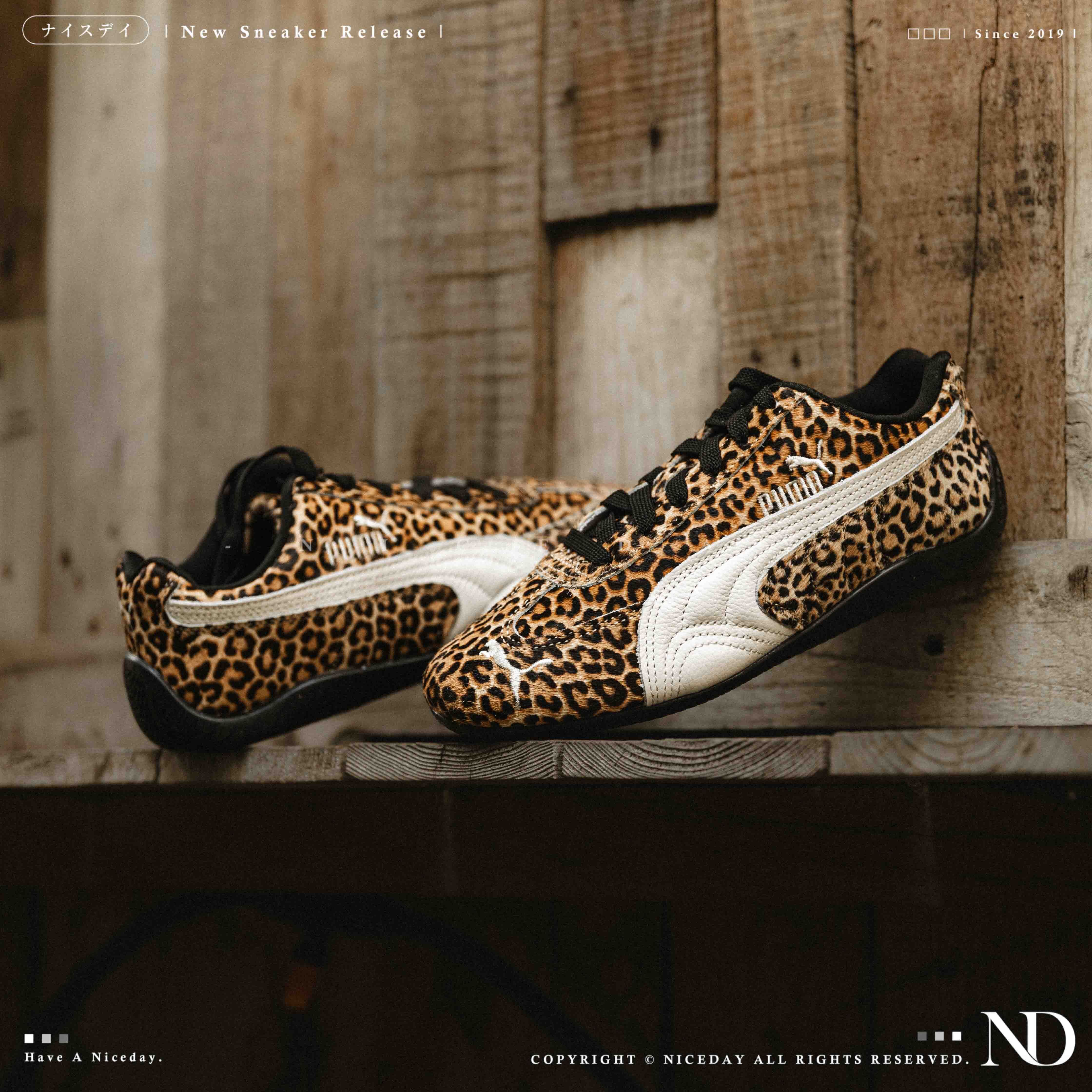 NICEDAY 現貨 Puma Speedcat OG Print 豹紋 豹 棕色 絨毛 薄底 賽車鞋 女款 406394-01