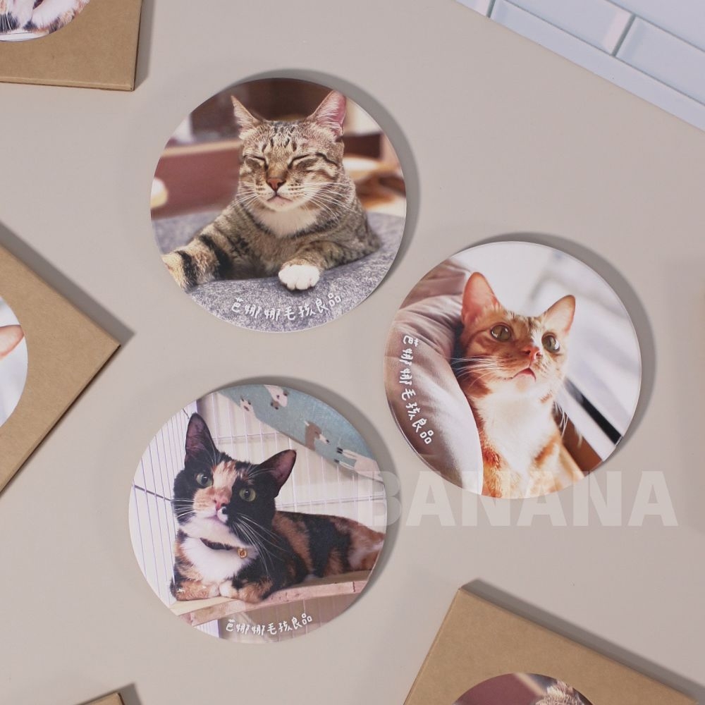 芭娜娜毛孩良品杯墊 貓咪吸水杯墊 貓貓杯墊 鶯歌陶瓷杯墊 台灣生產製造
