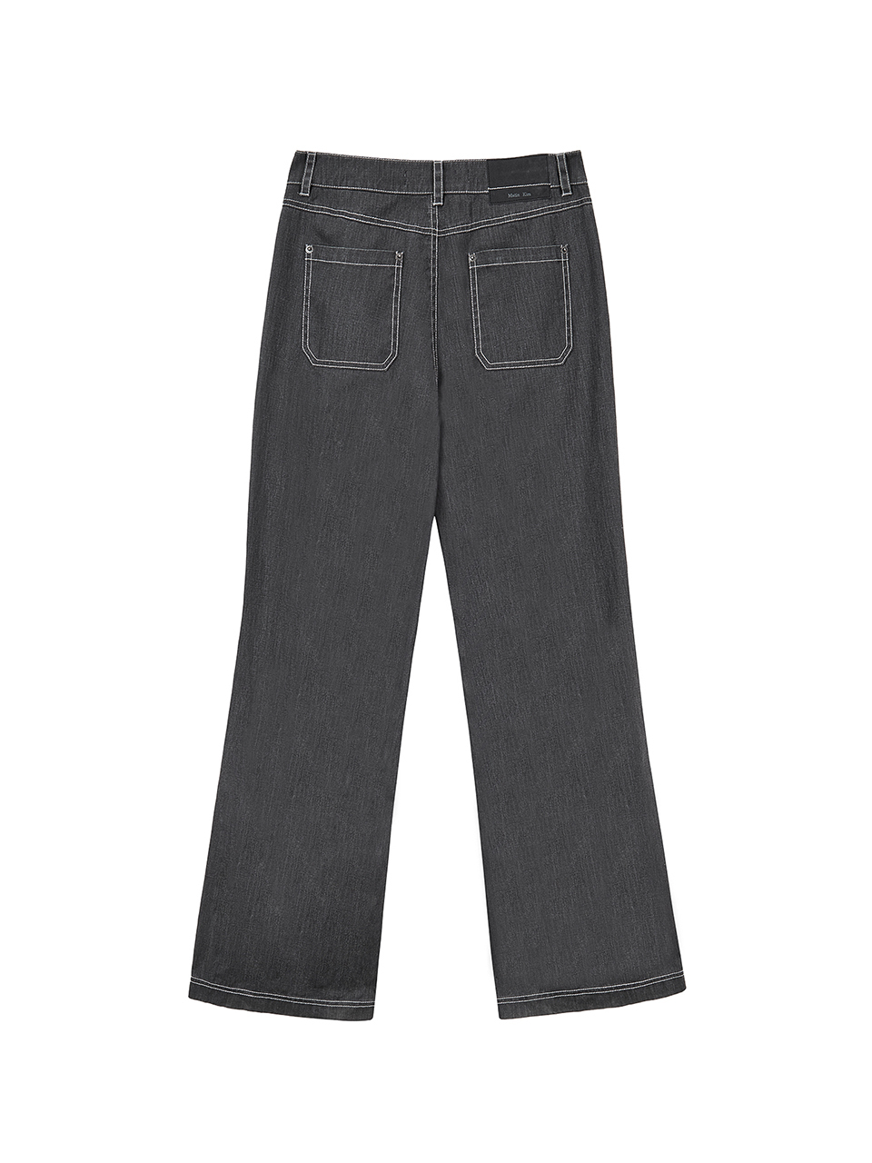 側壓褶細節牛仔褲 炭灰