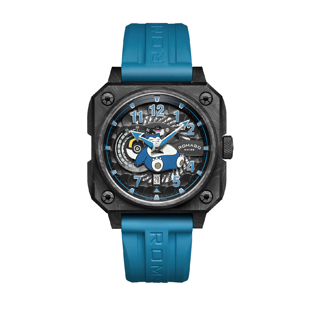 【ROMAGO 雷米格】 寶可夢系列 經典 八角型 夜光 鏤空 機械 手錶