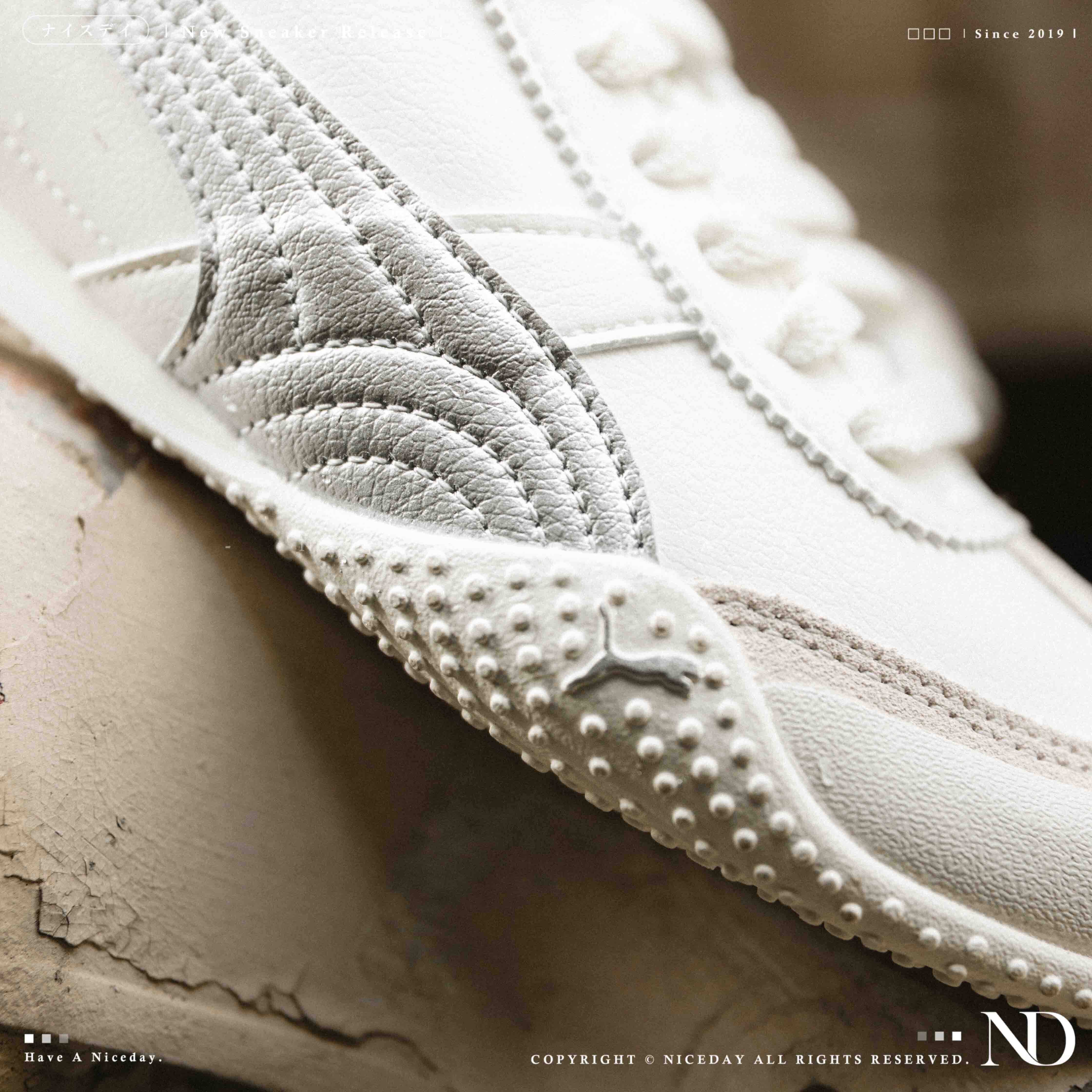 NICEDAY 現貨 PUMA Bella UT LEA 女鞋 白 銀 白銀 麂皮 米白 薄底 復古 小白鞋 405256-02