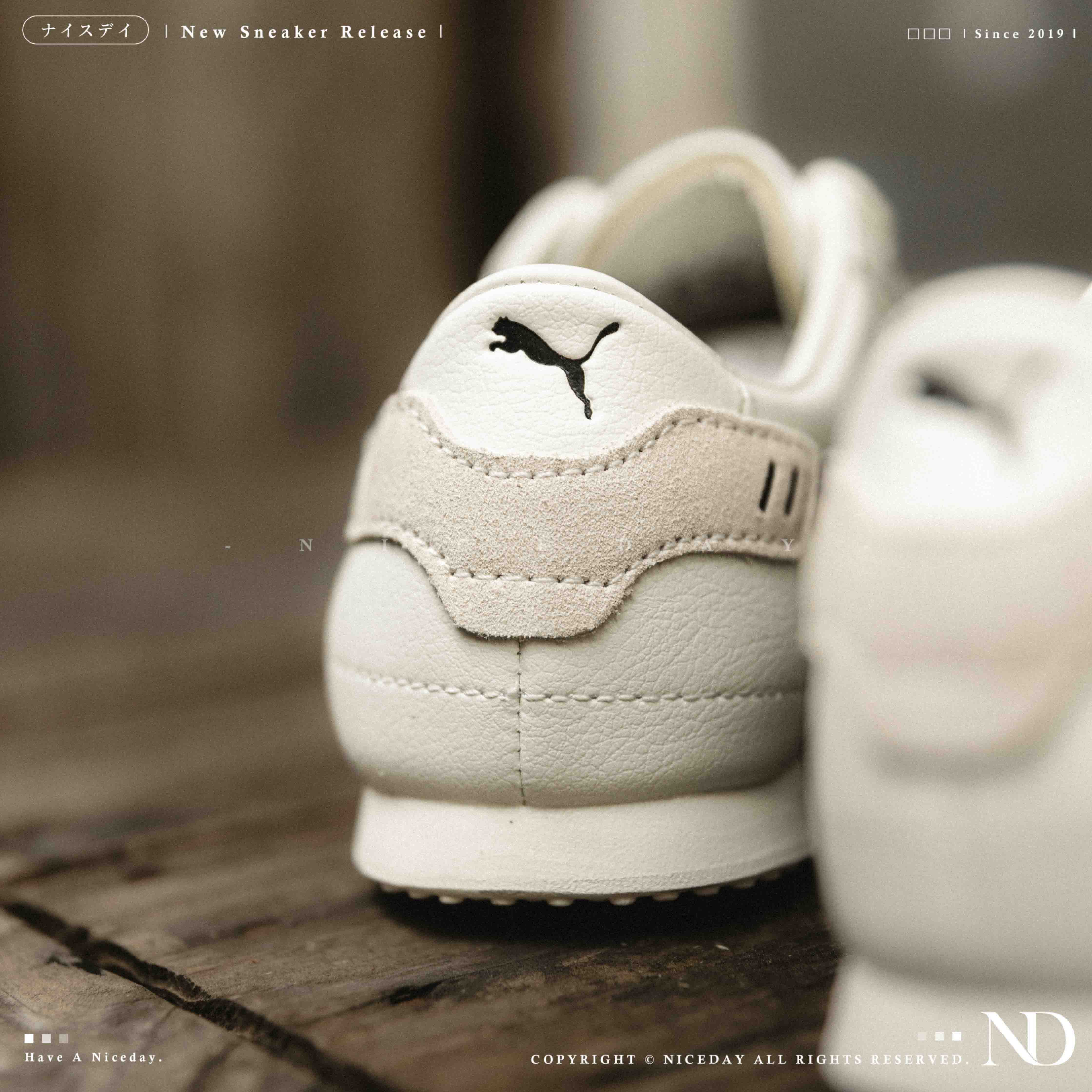NICEDAY 現貨 PUMA Bella UT LEA 白黑 白 米白 黑 皮革 薄底 復古 運動鞋 休閒 405256-01