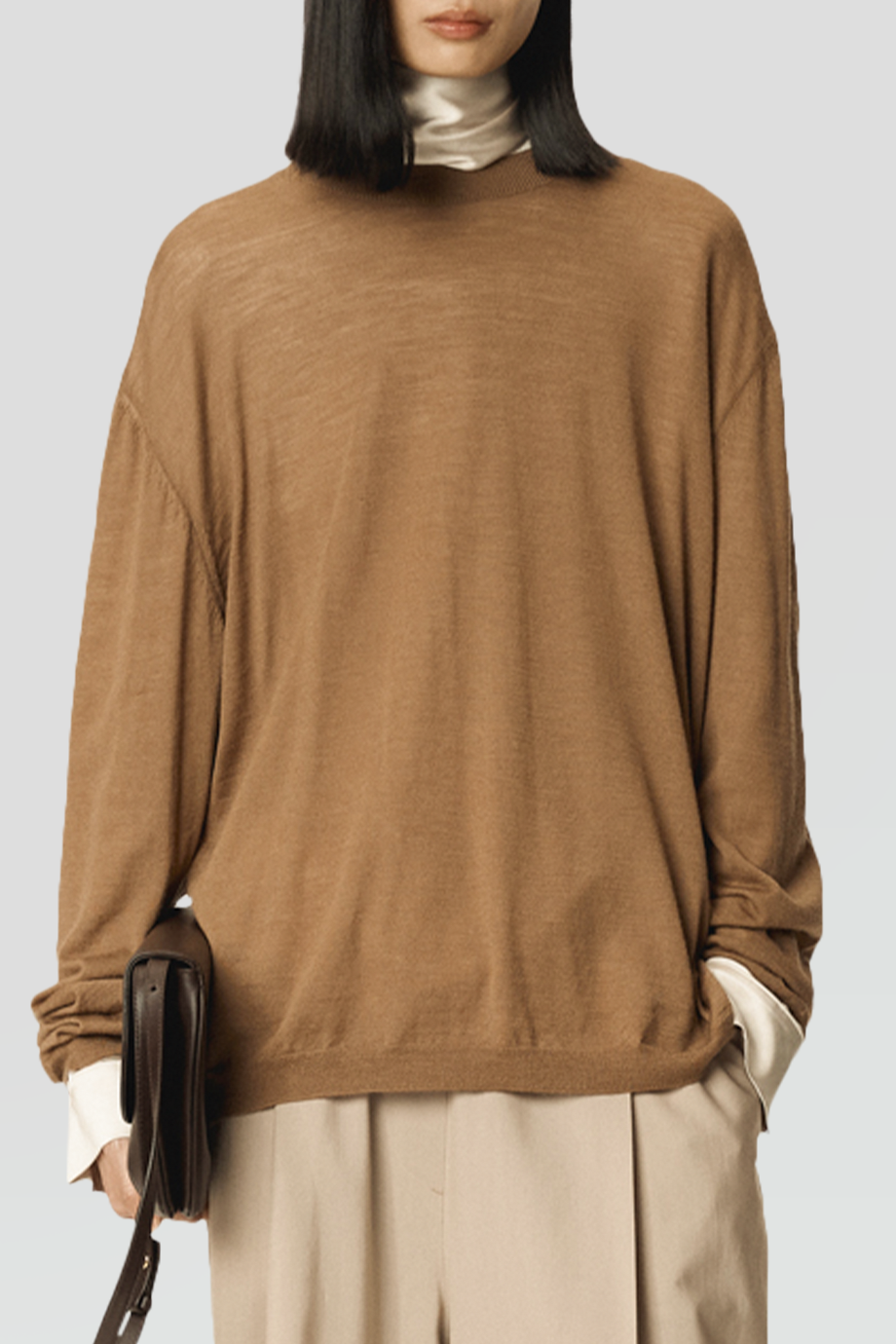 RECTO｜BACK 圓領後背開襟針織上衣