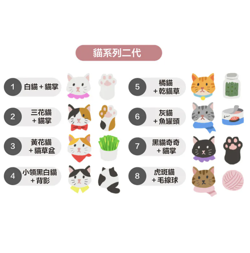 日日野餐｜貓咪系列二代 別針 - 8款可選
