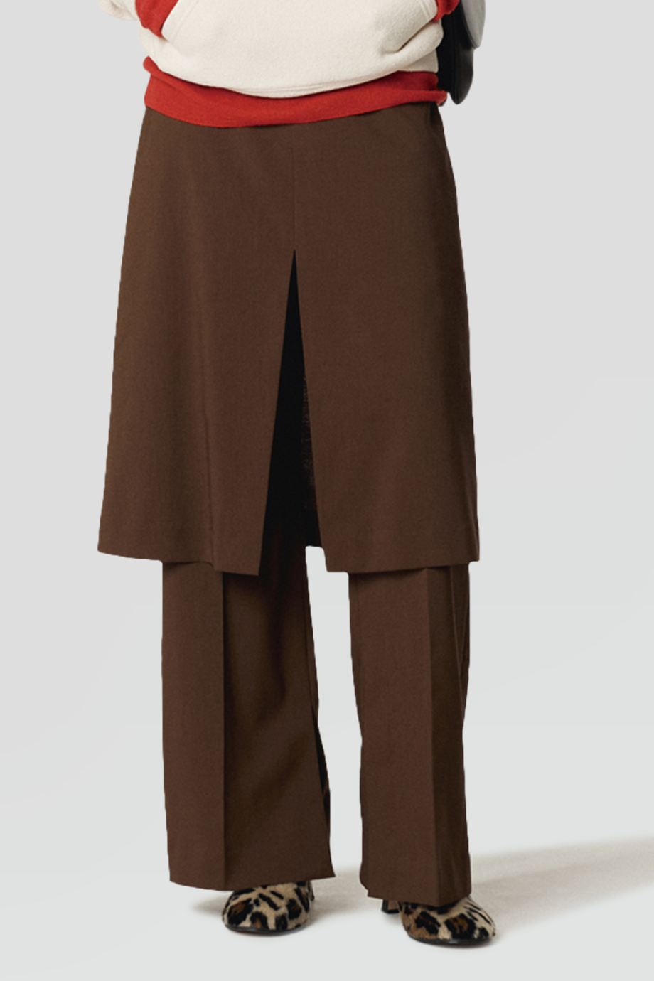 RECTO｜LAYERD 層疊裙片前開衩裙褲