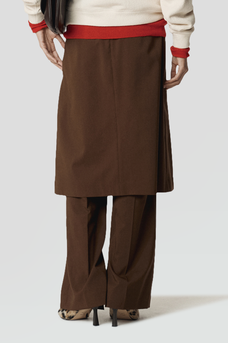 RECTO｜LAYERD 層疊裙片前開衩裙褲