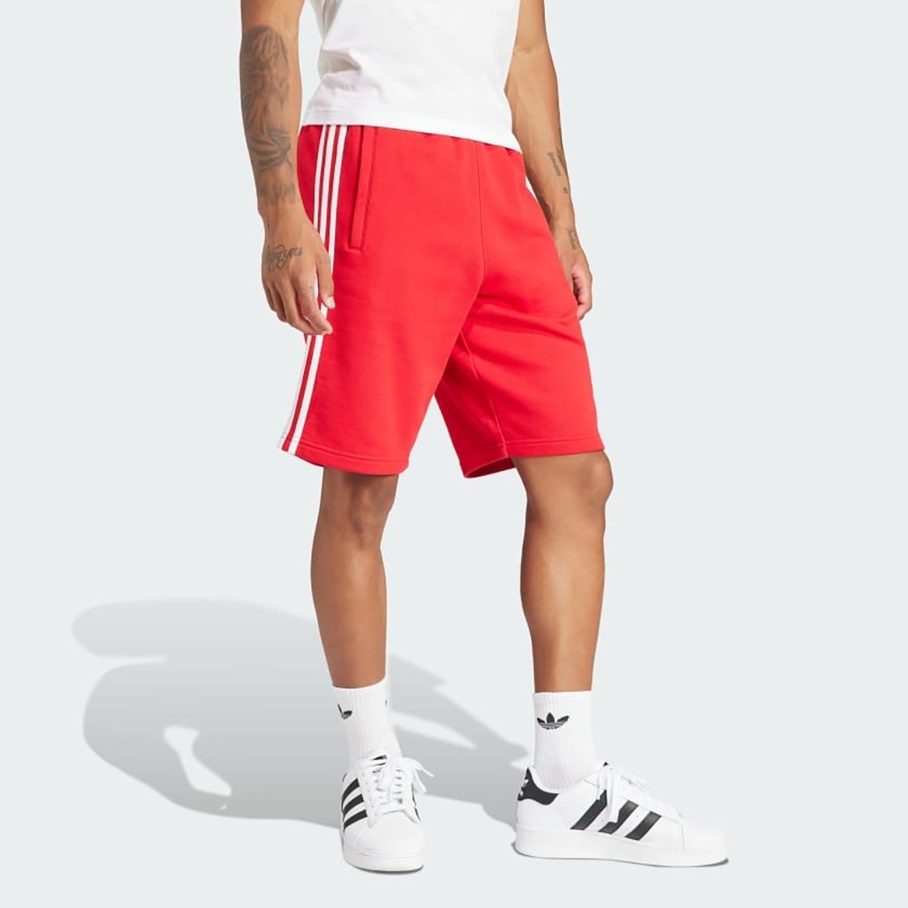 ADIDAS 短褲 3-STRIPE SHORT 紅 三線 休閒 棉短褲 男 IM9425