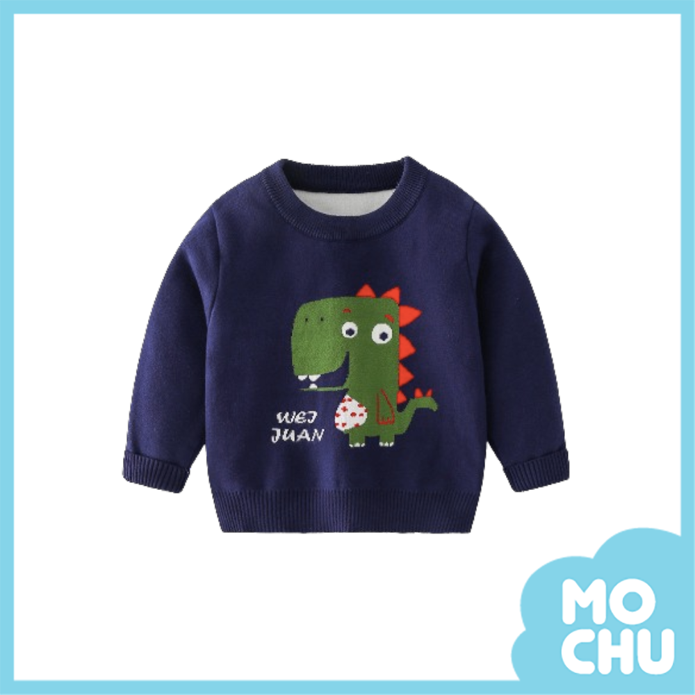 開心的恐龍長袖針織上衣(二色)