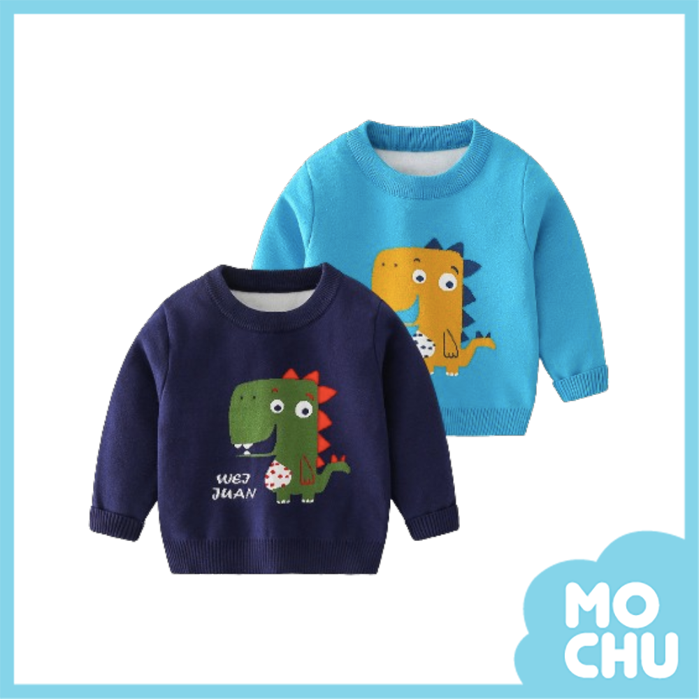 開心的恐龍長袖針織上衣(二色)