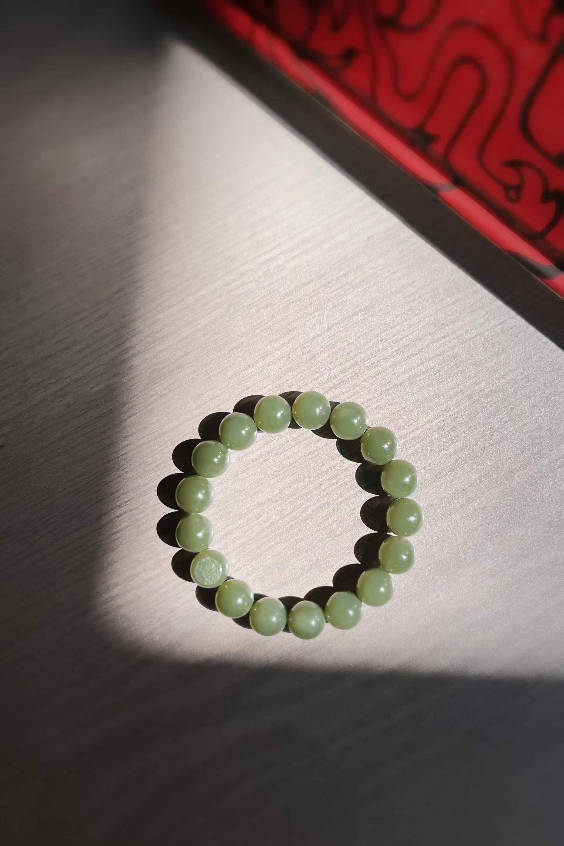 和田玉若羌戈壁手串 (12mm直徑),天然和田玉軟玉