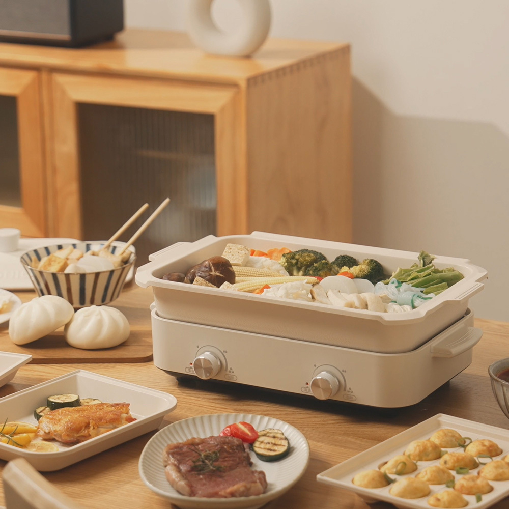 【NICONICO】雙邊溫控電烤盤 NI-K2001