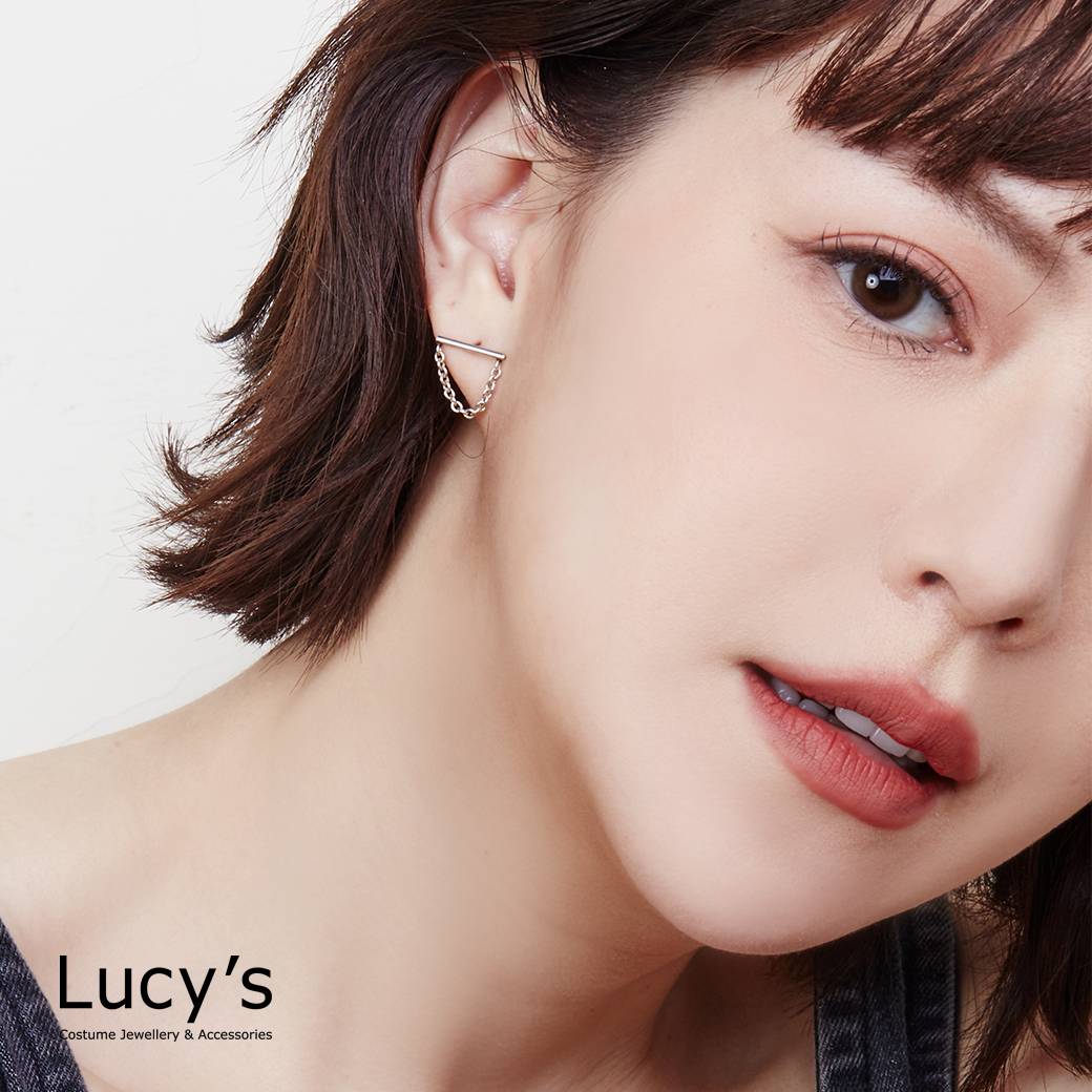 925純銀 鍊形拉環 耳環 (93546)