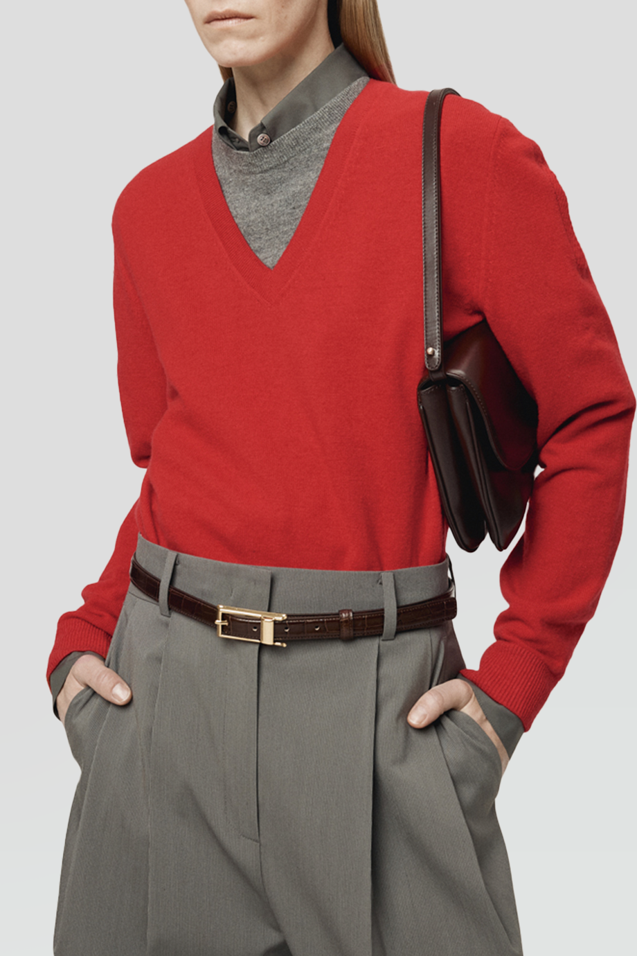 RECTO｜LAYERED 撞色層疊V領針織上衣